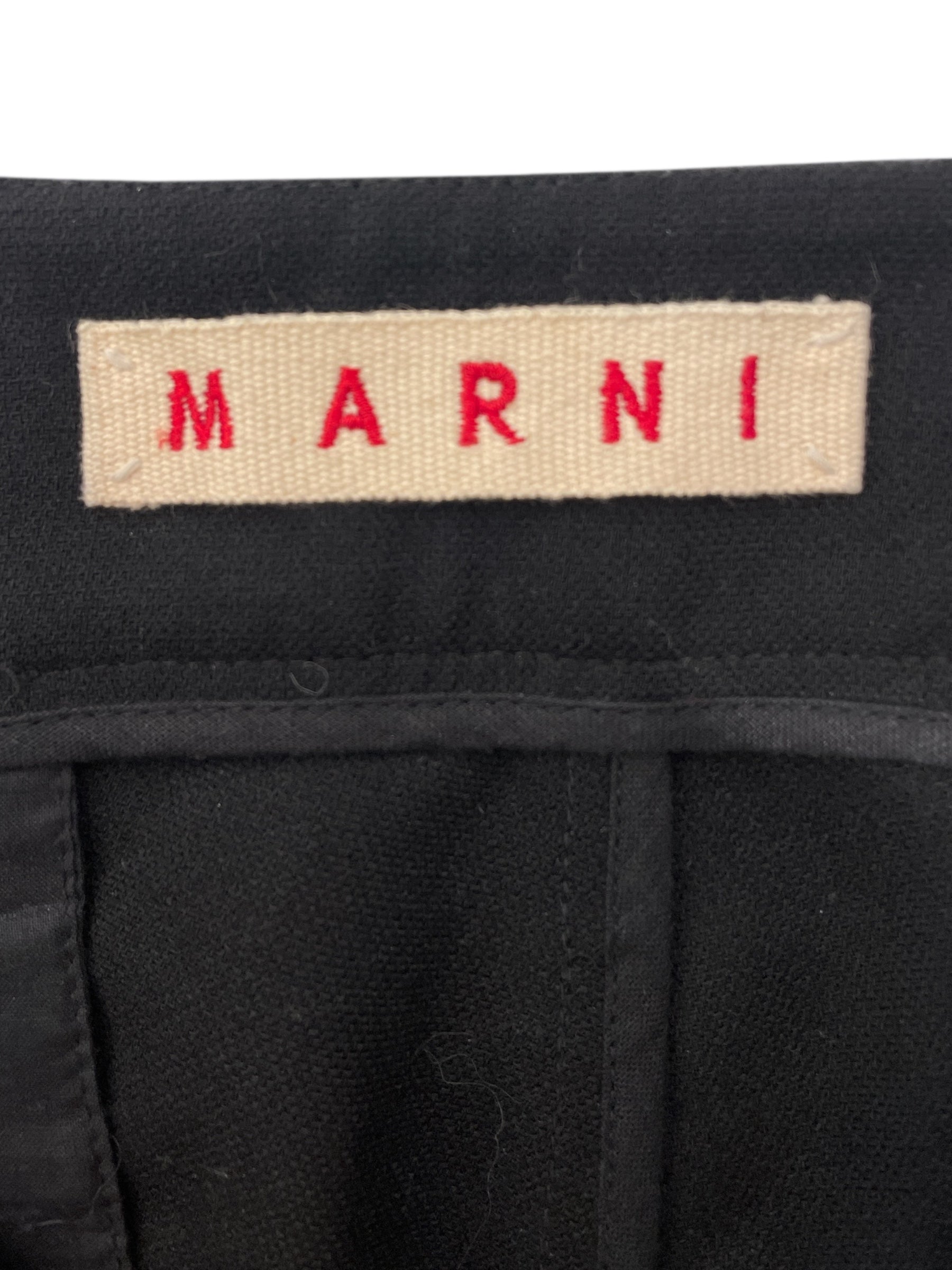 MARNI/Cropped Pants/42/Wool/BLK/Button Fly/Black Button Trousers view 3