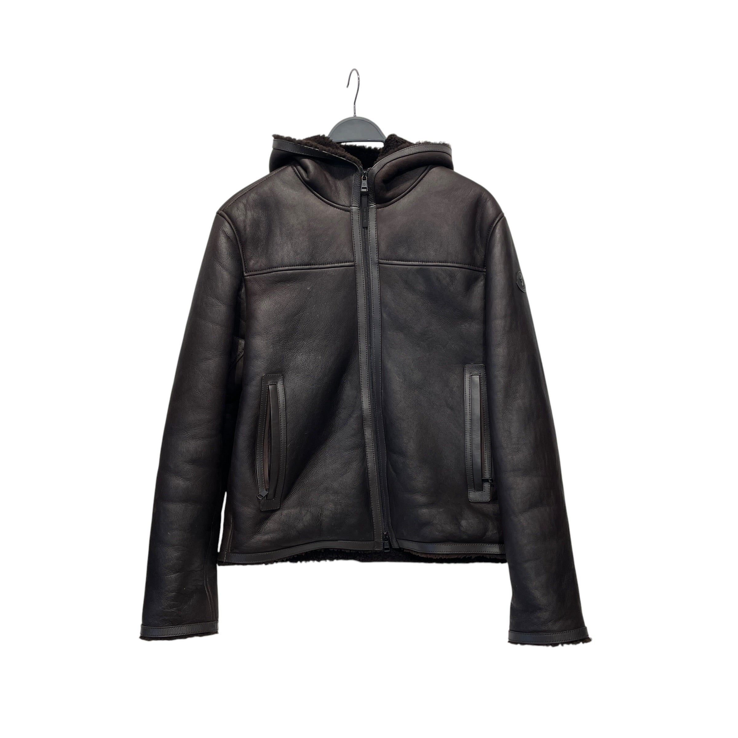 MONCLER/Zip Up Hoodie/2/Cowhide/BRW/SHERPA LINED ZIPUP HOODIE view 1