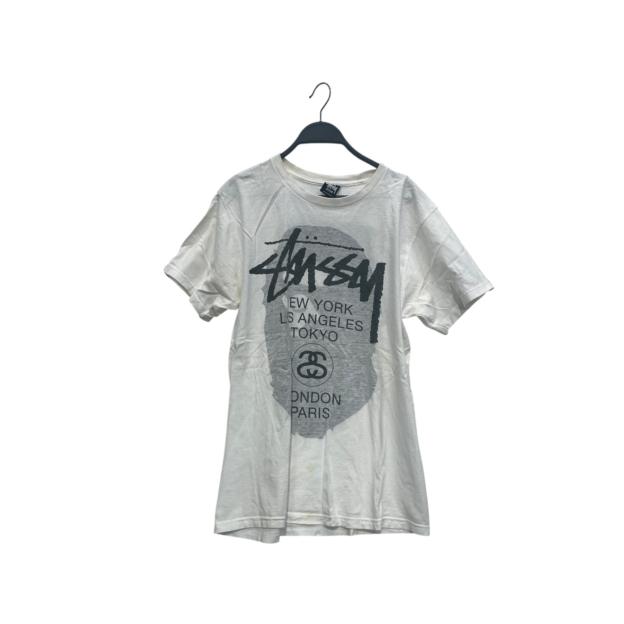STUSSY/BAPE STA!/3|4S Cut & Sew/M/Cotton/WHT/WORLD TOUR BAPE view 1