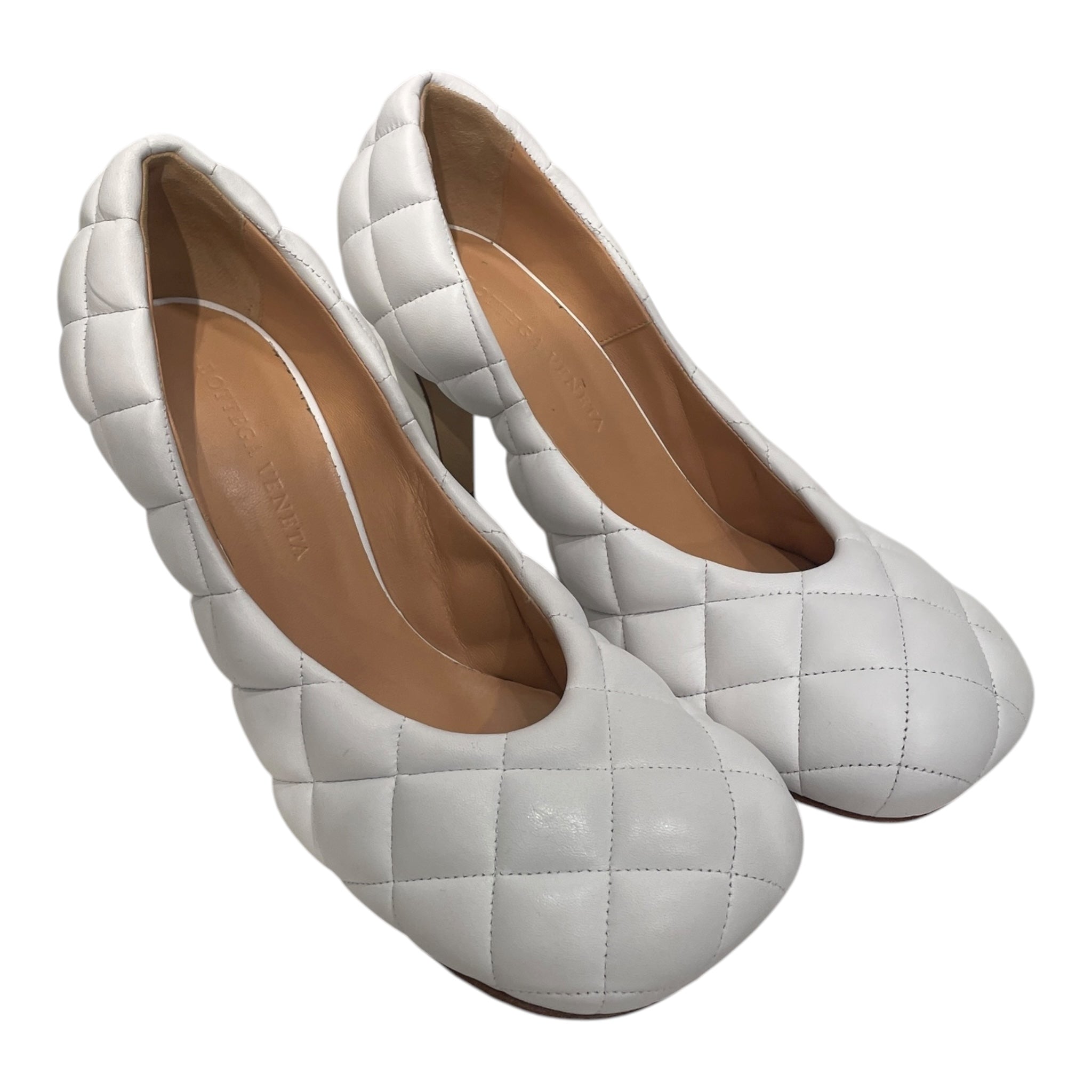 BOTTEGA VENETA/Heels/EU 36/Leather/WHT/BLOC PADDED PUMP view 1