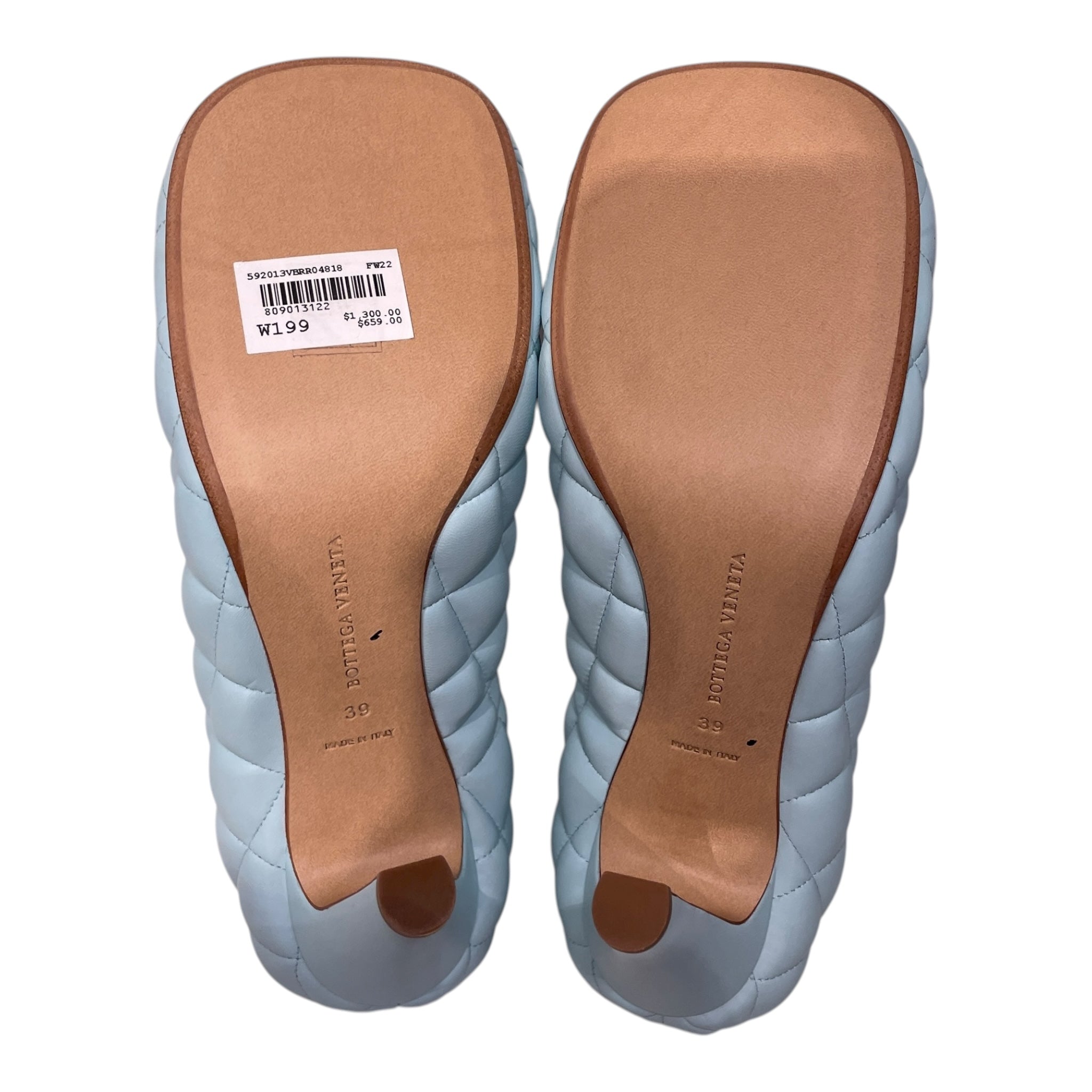 BOTTEGA VENETA/Heels/EU 39/Leather/BLU/BLOC PADDED PUMP view 5