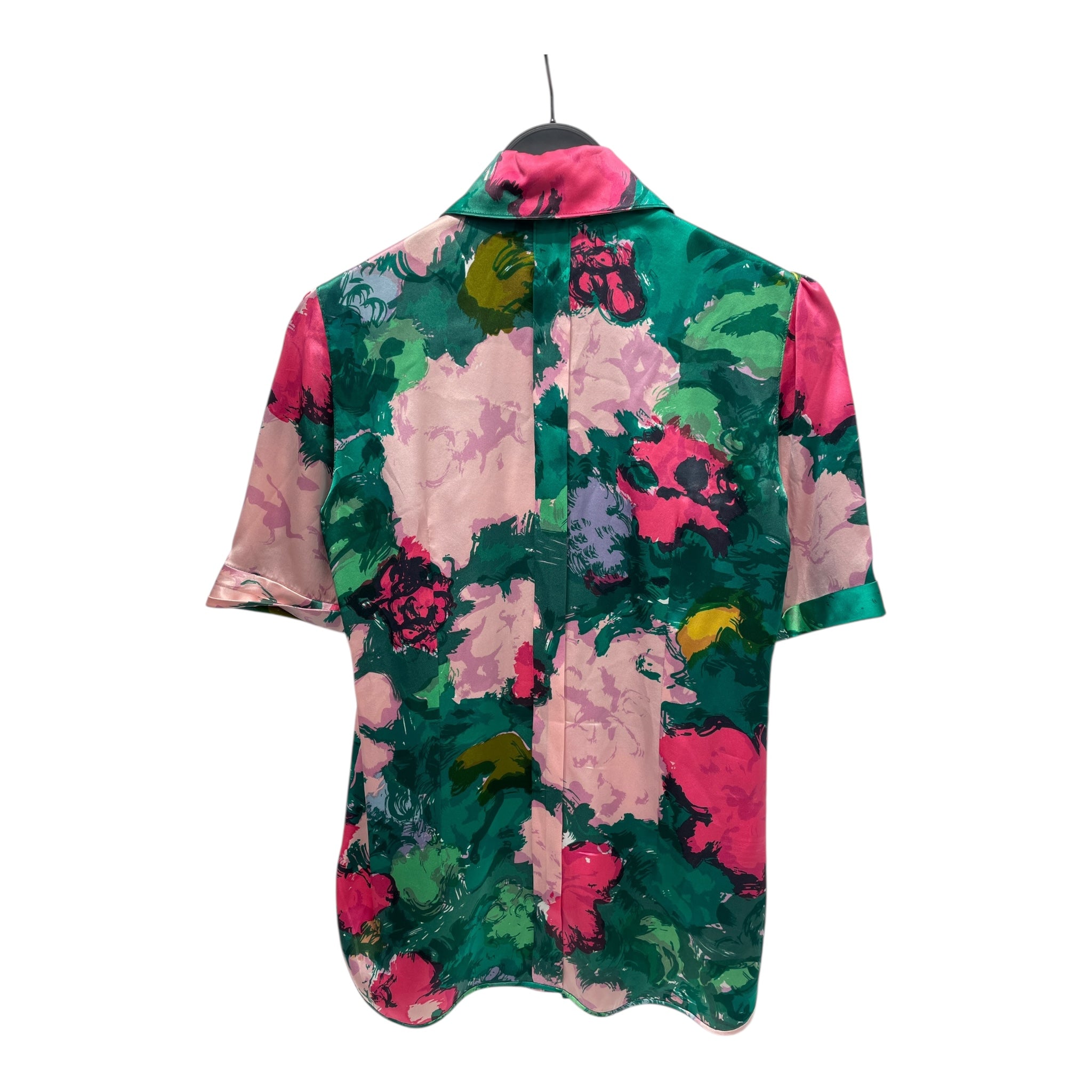BALENCIAGA/SS Blouse/42/All Over Print/Nylon/GRN/BALENCIAGA SILK BUTTON UP view 2