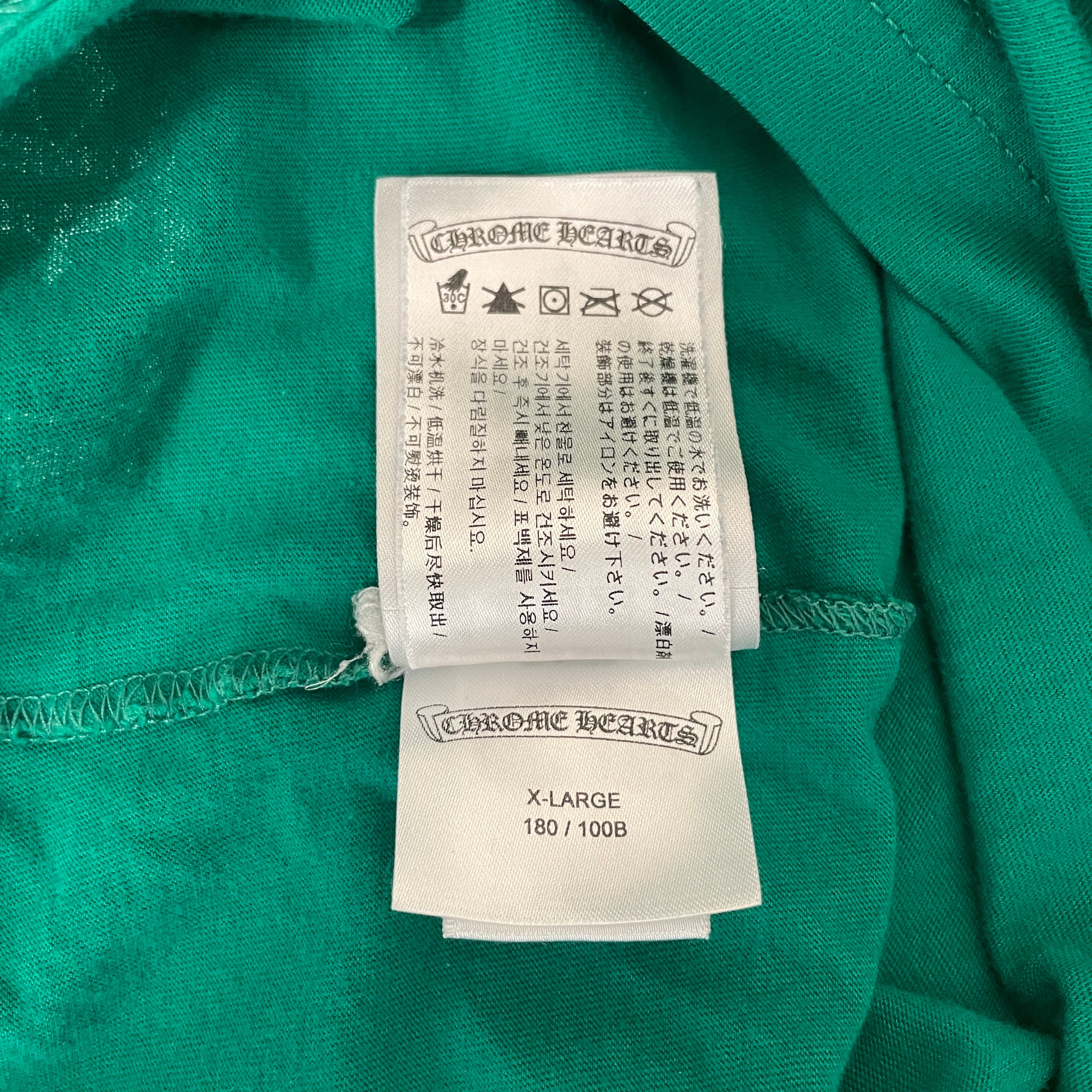CHROME HEARTS/LS T-Shirt/XL/Cotton/GRN/GREEN LS/NEON YELLOW PRINT view 6