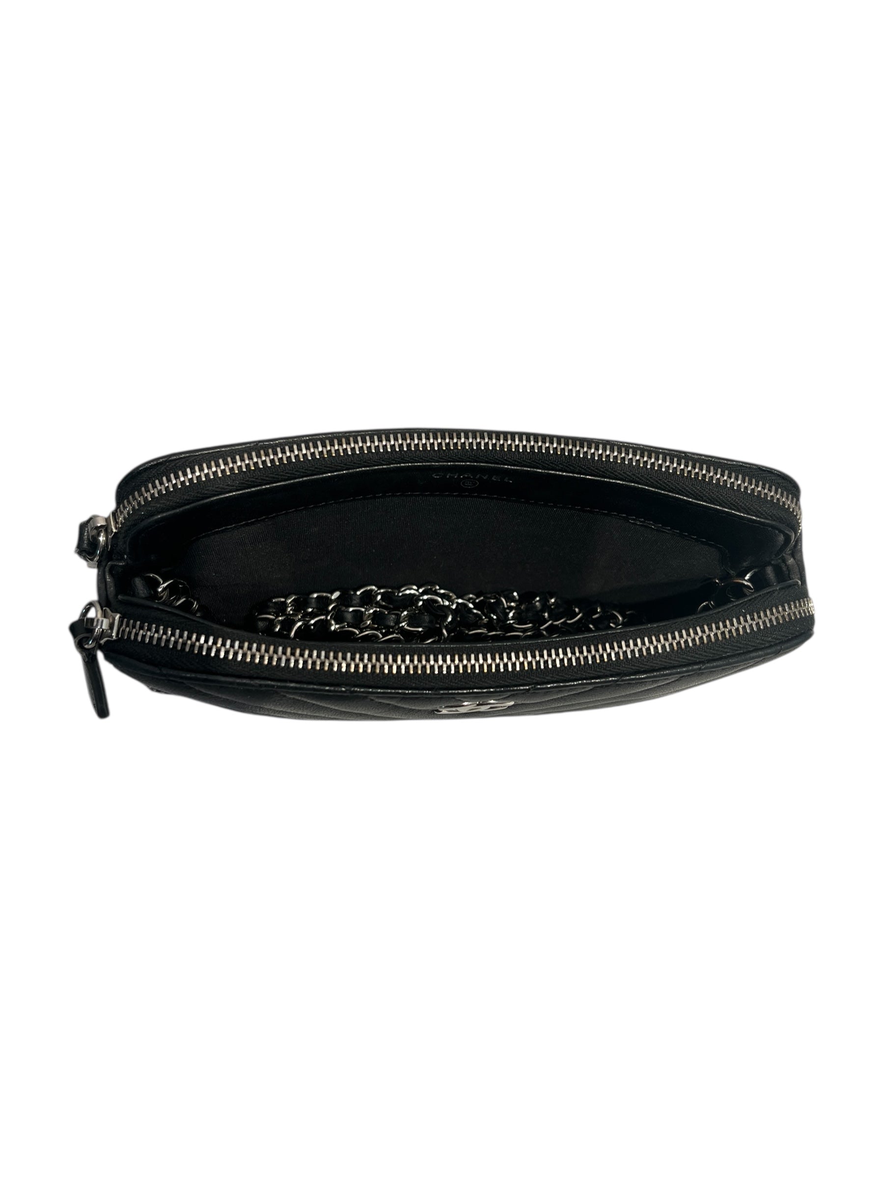 CHANEL/Cross Body Bag/Leather/BLK/CHEVERON STUDDED CLUTCH view 5