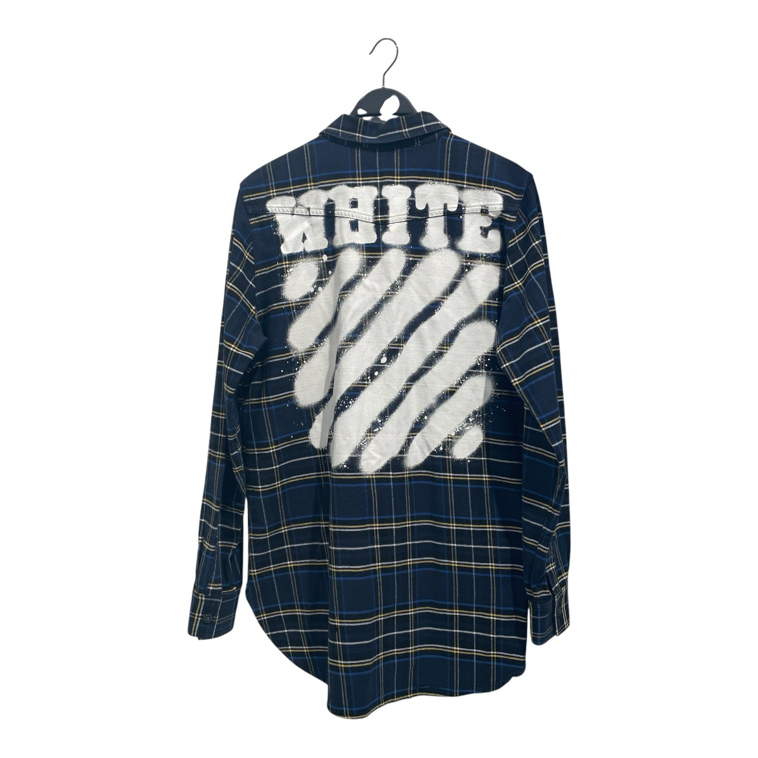 OFF-WHITE/Flannel Shirt/M/Cotton/NVY/Plaid/Spray Check Flannel view 2