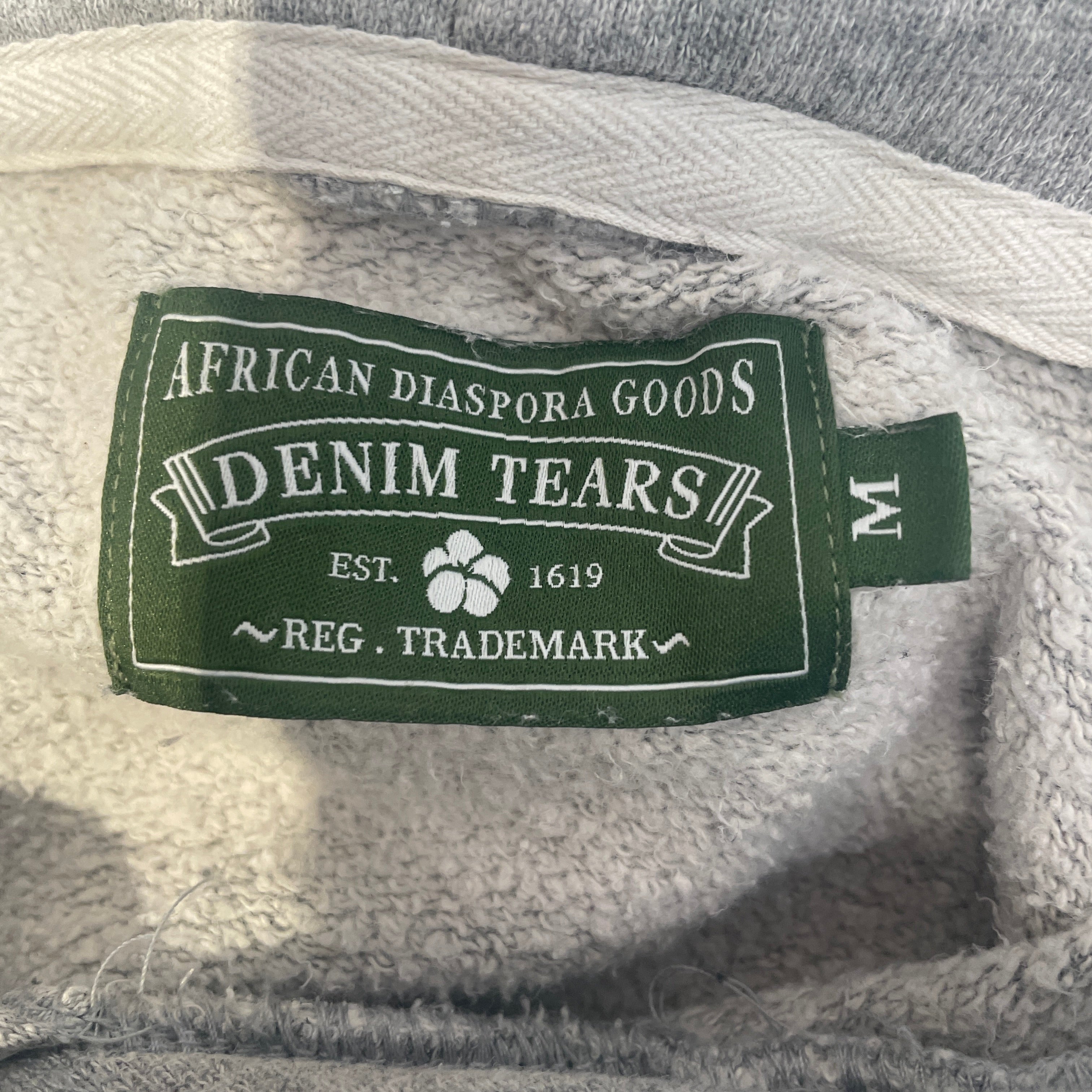 DENIM TEARS/Hoodie/M/Graphic/Cotton/GRY/Crown Made of Cotton view 3