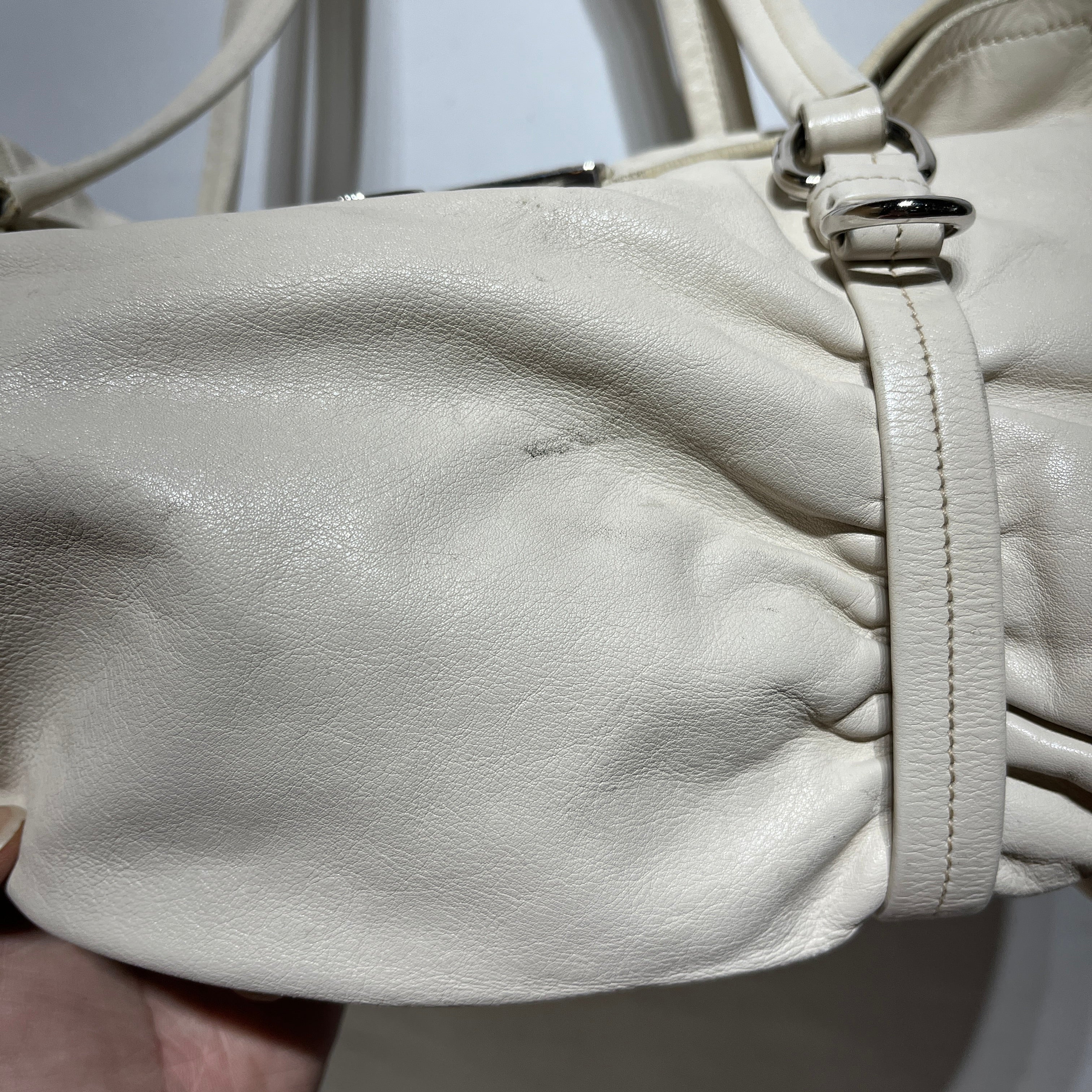 PRADA/Hand Bag/Leather/CRM/CROC PRINTED CLASP view 7
