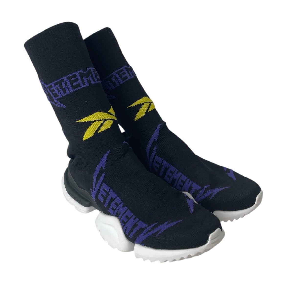 VETEMEMES/Reebok/Hi-Sneakers/US 7/Cotton/BLK/SOCK RUNNER view 1
