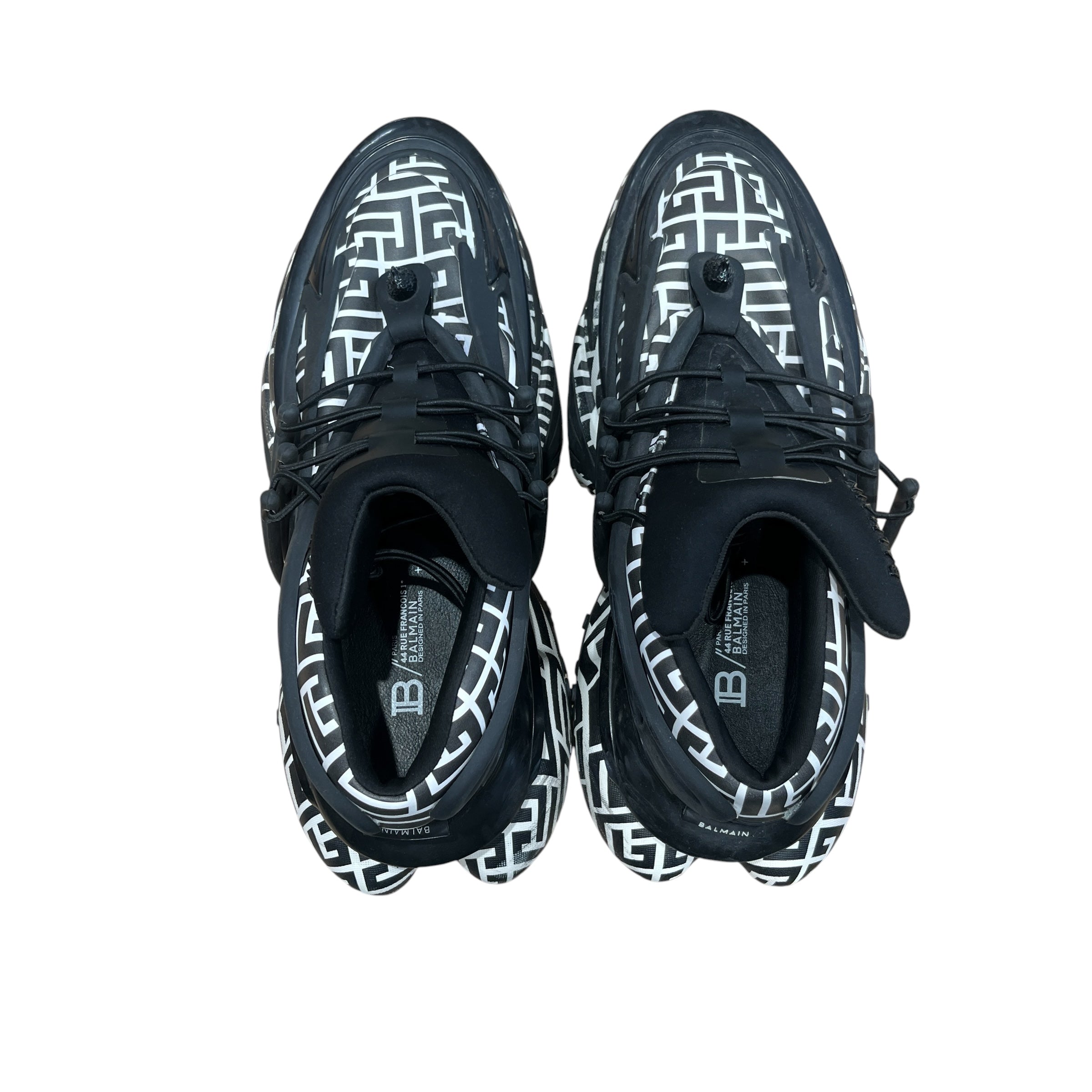 BALMAIN/Low-Sneakers/US 8/All Over Print/BLK/MONOGRAM CRAZY PATTERN view 3