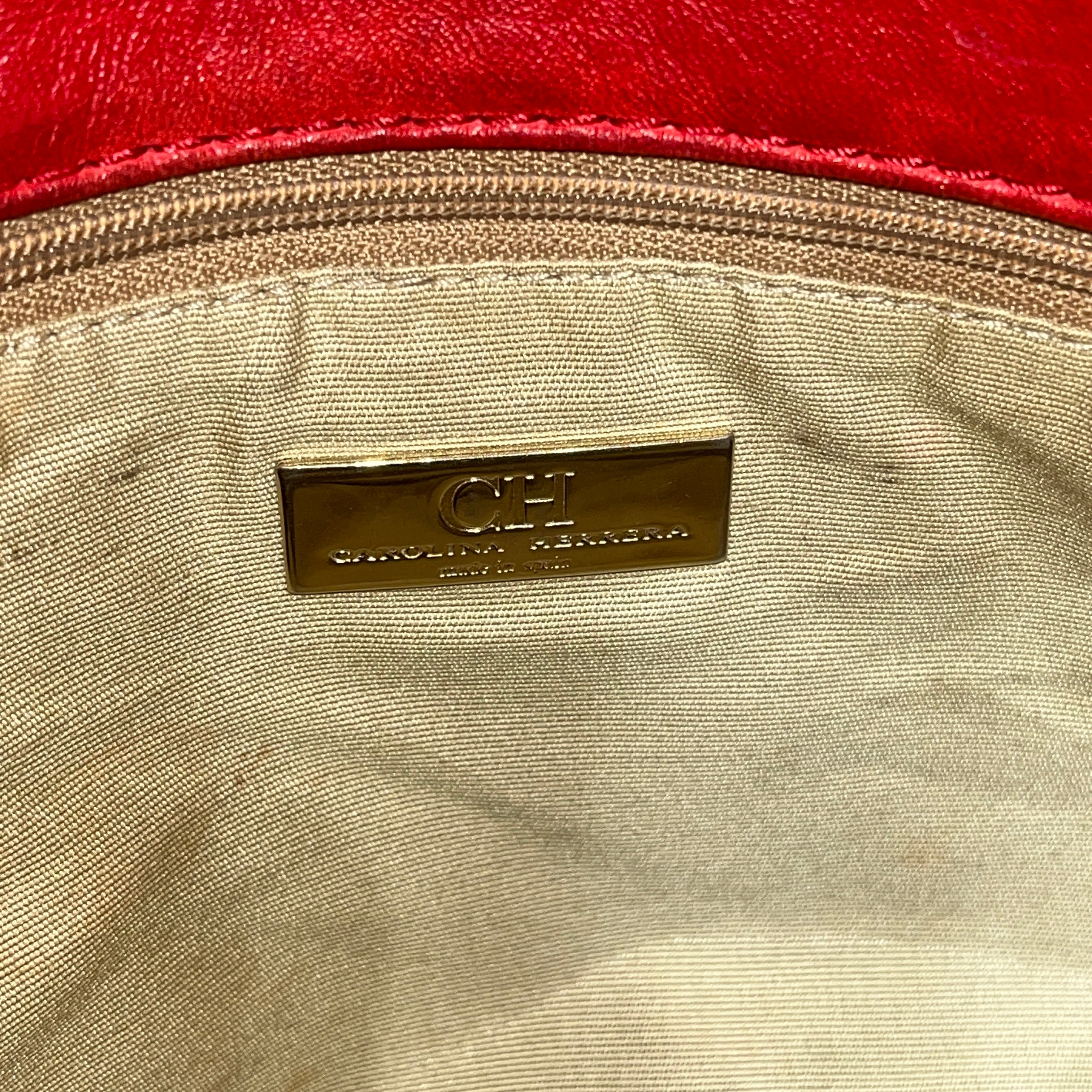 CAROLINA HERRERA/Cross Body Bag/Leather/RED/monogram shoulder bag view 6