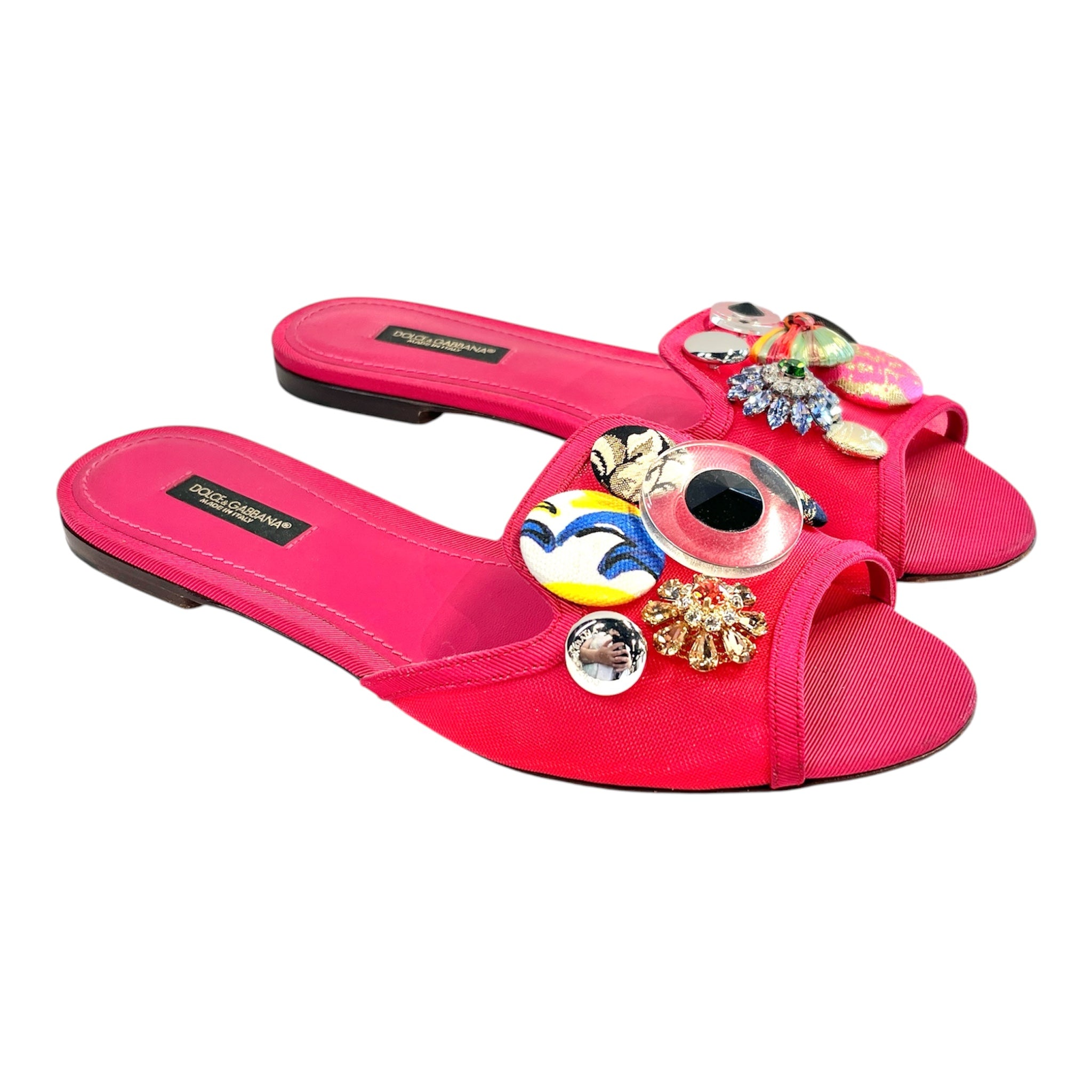 DOLCE&GABBANA/Flat Shoes/EU 37/PNK/Open-Toe/CIABATTA RETINA view 1
