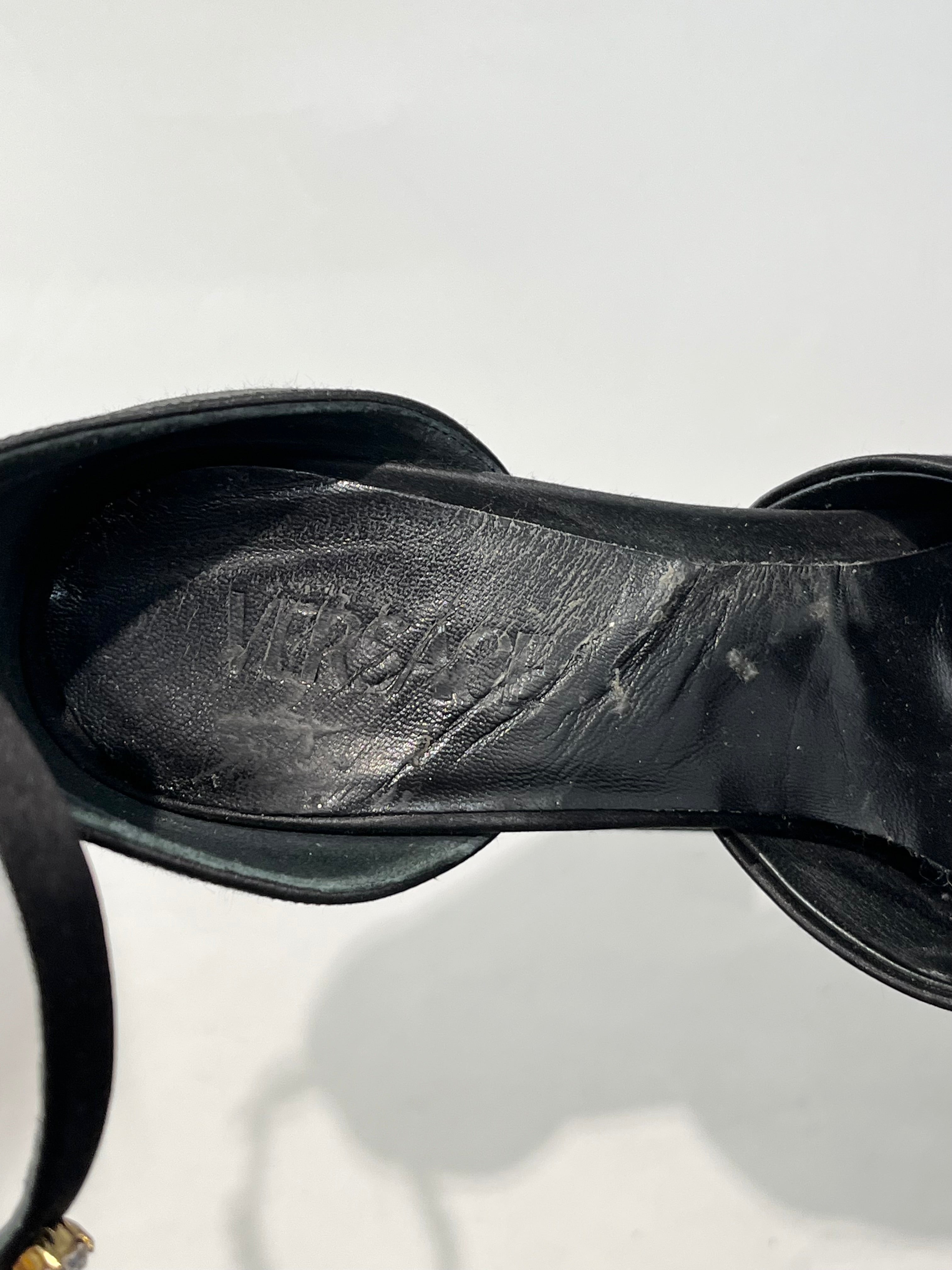 VERSACE/Heels/EU 40/Polyester/BLK/Open-Toe/MEDUSA PLATFORMS view 4