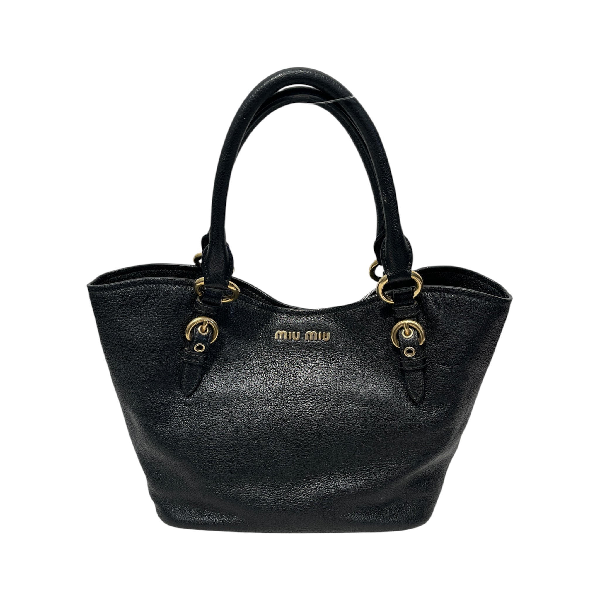 MIU MIU/Hand Bag/Leather/BLK/Vitello Phenix HB #158 view 1