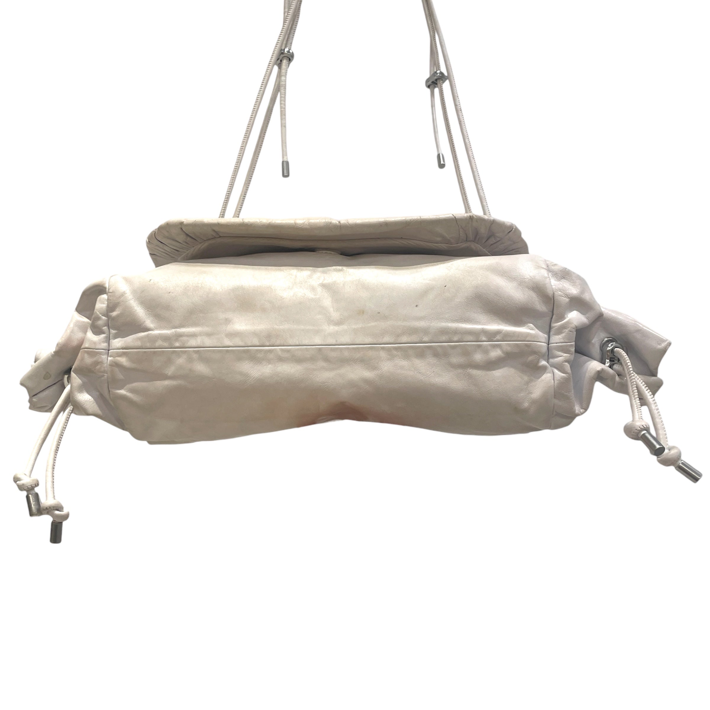 DIESEL/Cross Body Bag/Leather/WHT/scrunch d shoulder bag view 3