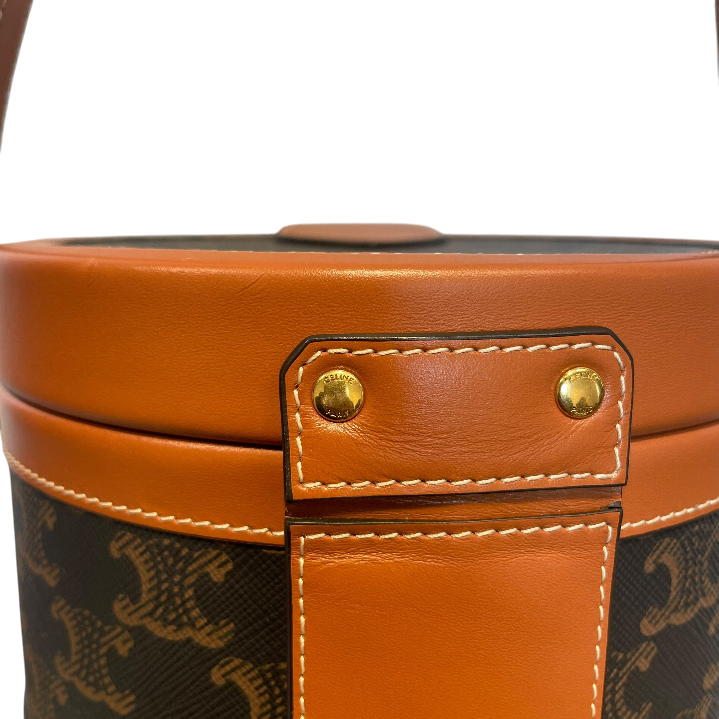 CELINE/Bag/Monogram/Leather/BRW/ROUND CELINE TAMBOUR BAG view 6