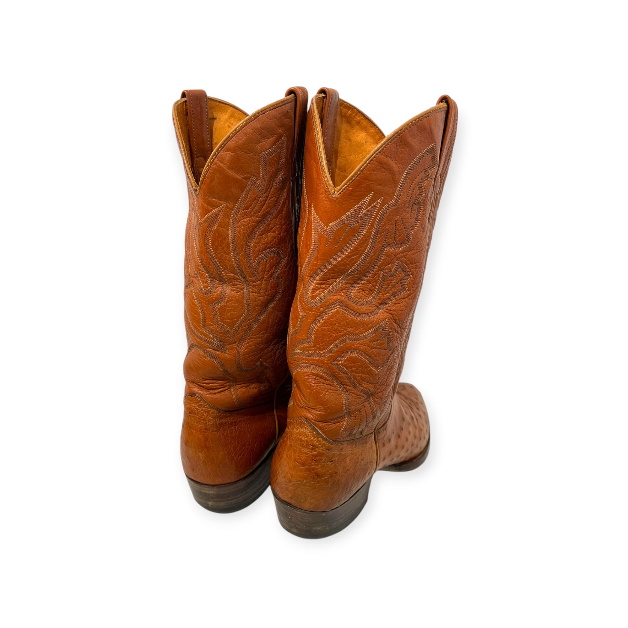 Vintage/Cowboy Boots/US 10/Leather/BRW/COGNAC OSTRICH QUILL view 5