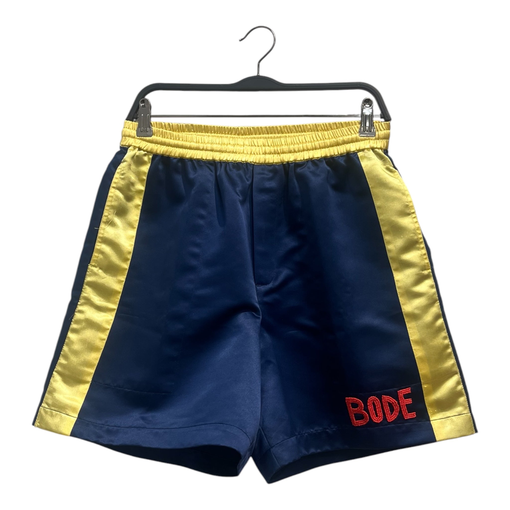 BODE/Shorts/L/Silk/NVY/Stripe/STADIUM BOXING SHORTS RED LOGO view 1