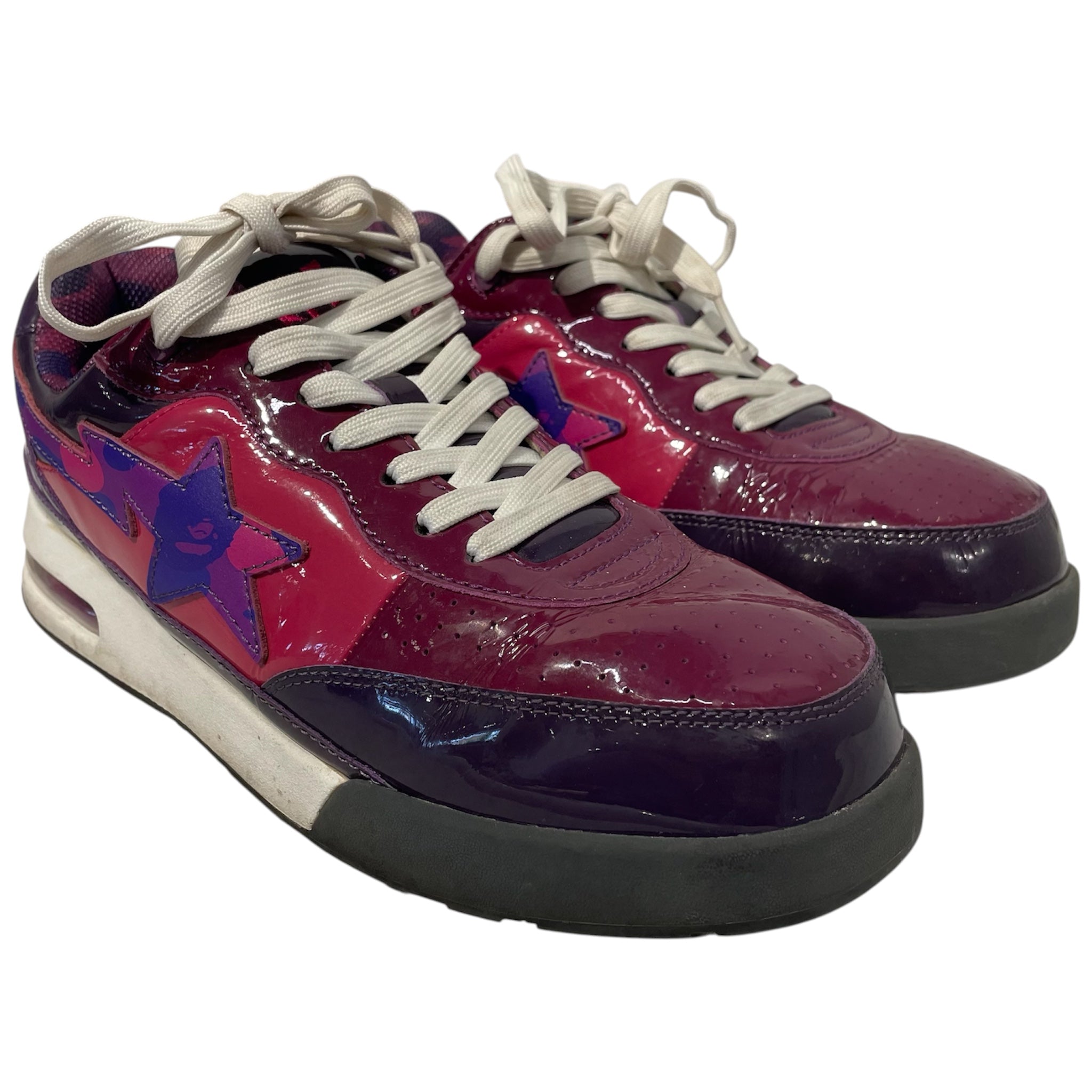 A BATHING APE/Low-Sneakers/US 11/Camouflage/Acrylic/PPL/ROADSTA patent purple view 1