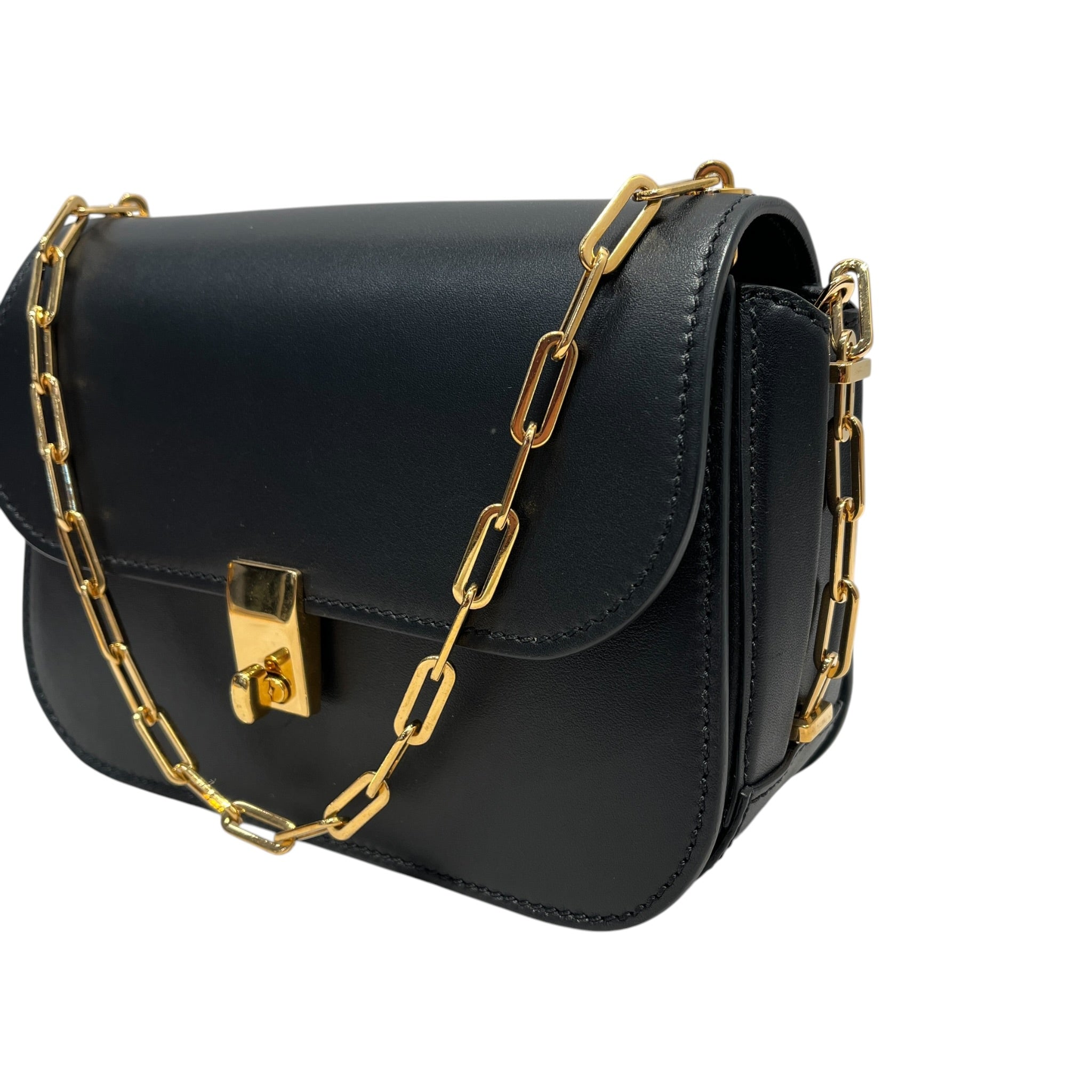 VALENTINO GARAVANI/Cross Body Bag/Leather/IDG/BLK Smooth Leather Chain Link view 6