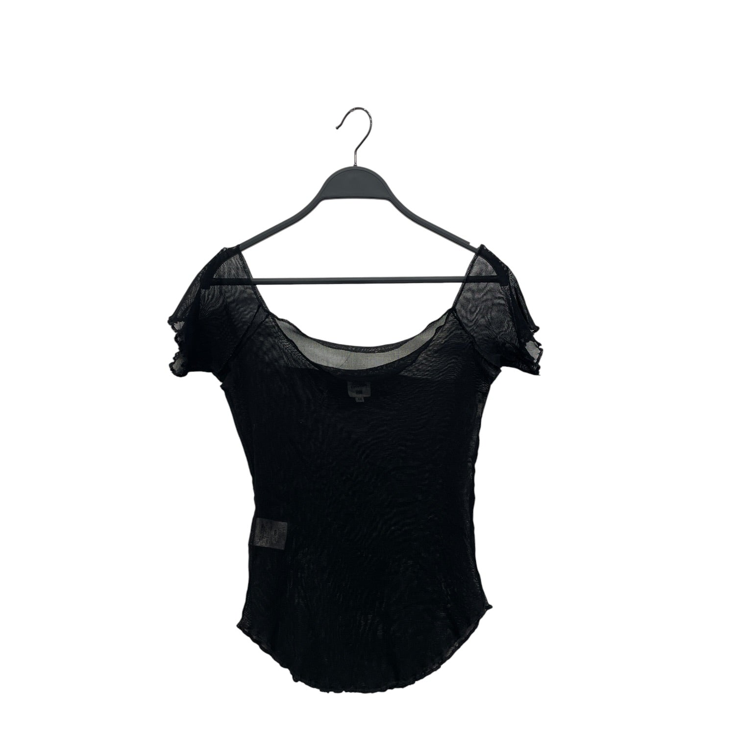 Jean Paul GAULTIER FEMME/T-Shirt/40/Cotton/BLK/SHEER/OFFSHOULDER view 1