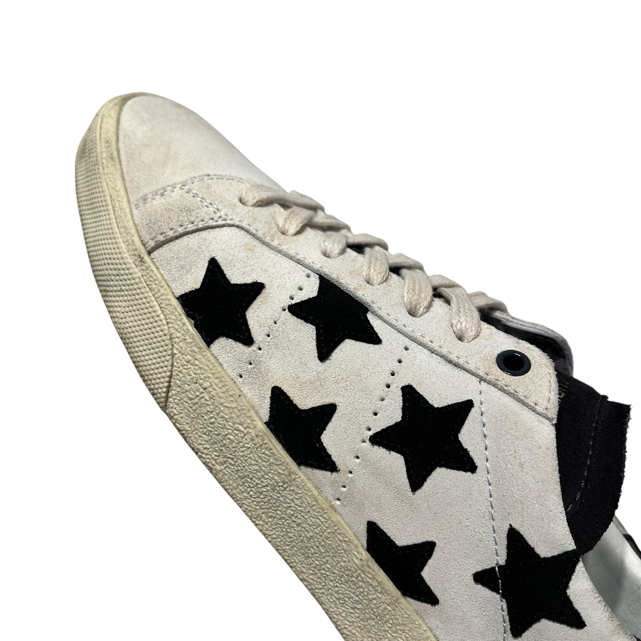 SAINT LAURENT/Low-Sneakers/US 8/All Over Print/Suede/WHT/BLK STARS/BLK HEEL view 8