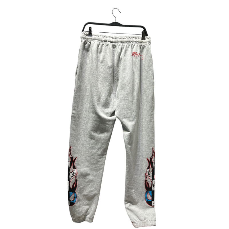 CHROME HEARTS/Straight Pants/XL/Cotton/GRY/Joggers/Graphic/MATTY FLAME