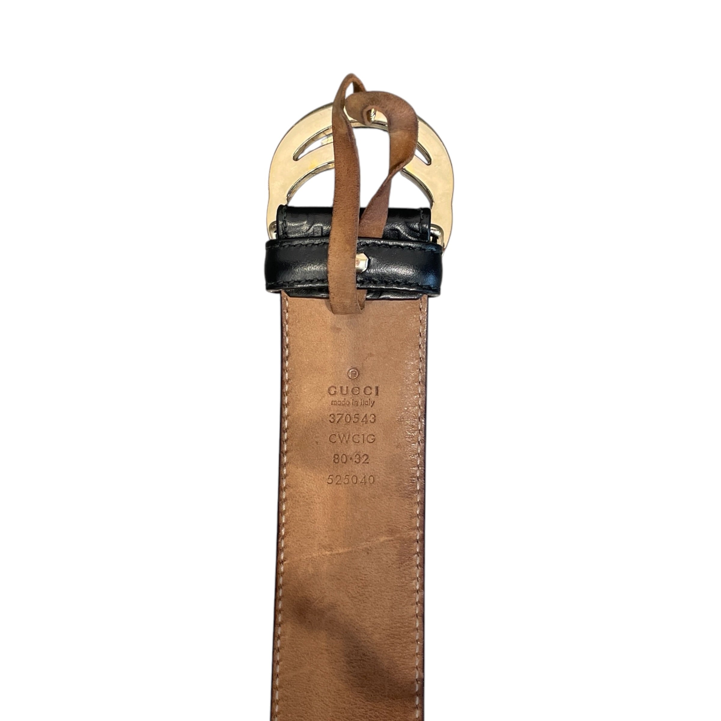 GUCCI/Belt/Monogram/Leather/BLK/L's/ view 3