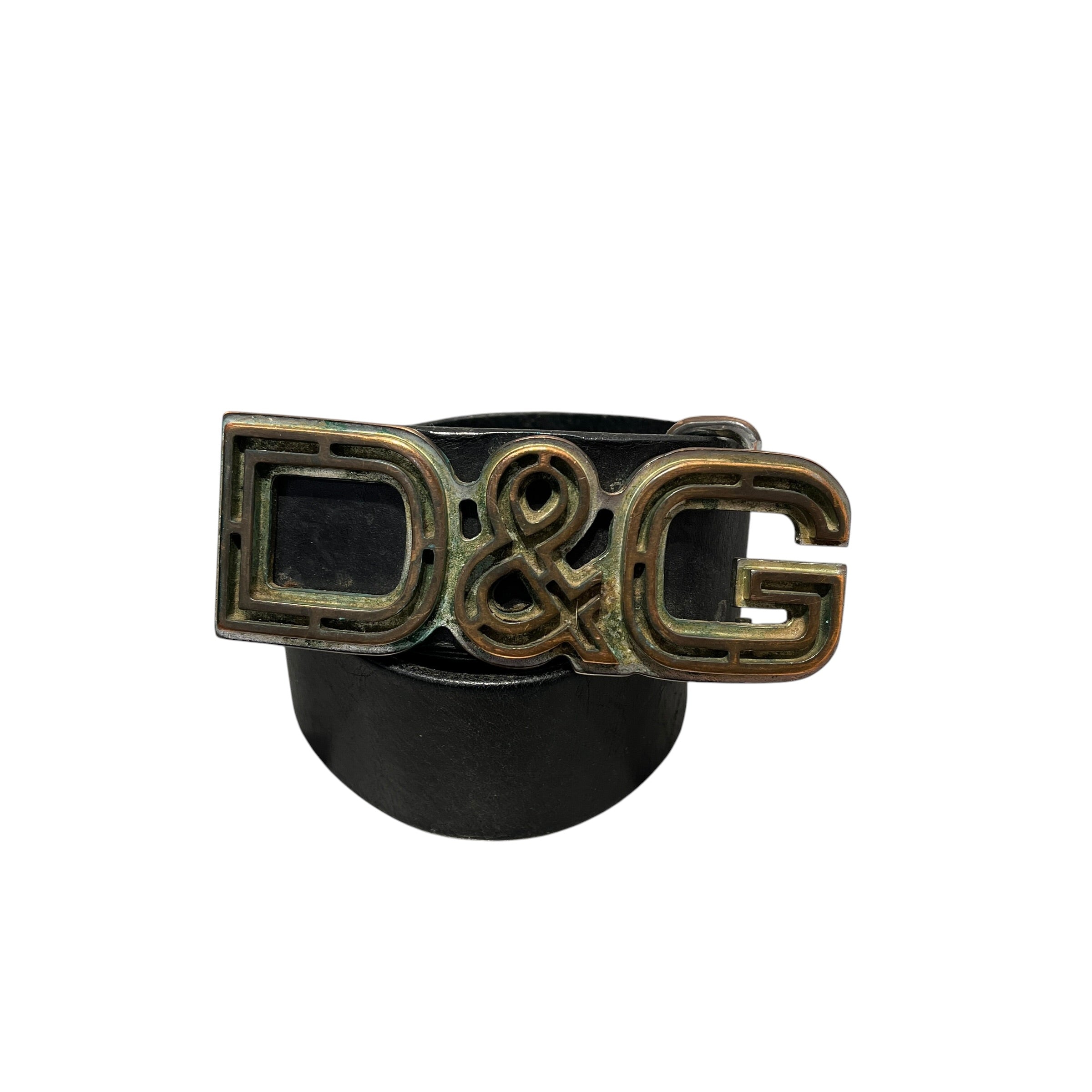 DOLCE&GABBANA/Belt/Leather/BLK/L's/VINTAGE GRAPHIC D&G BUCKLE view 1