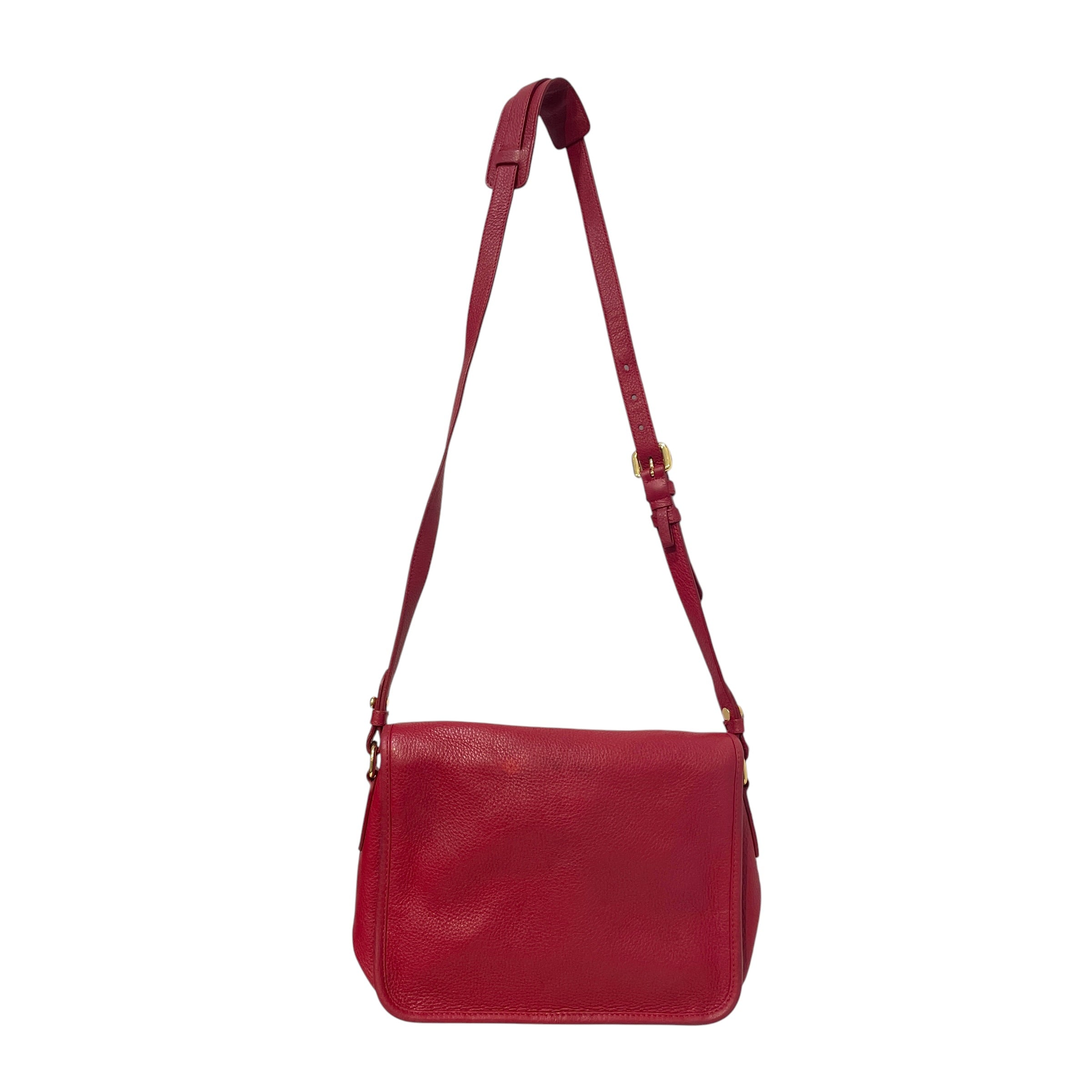 PRADA/Cross Body Bag/Leather/RED/Vitello Daino Phenix Bag view 2