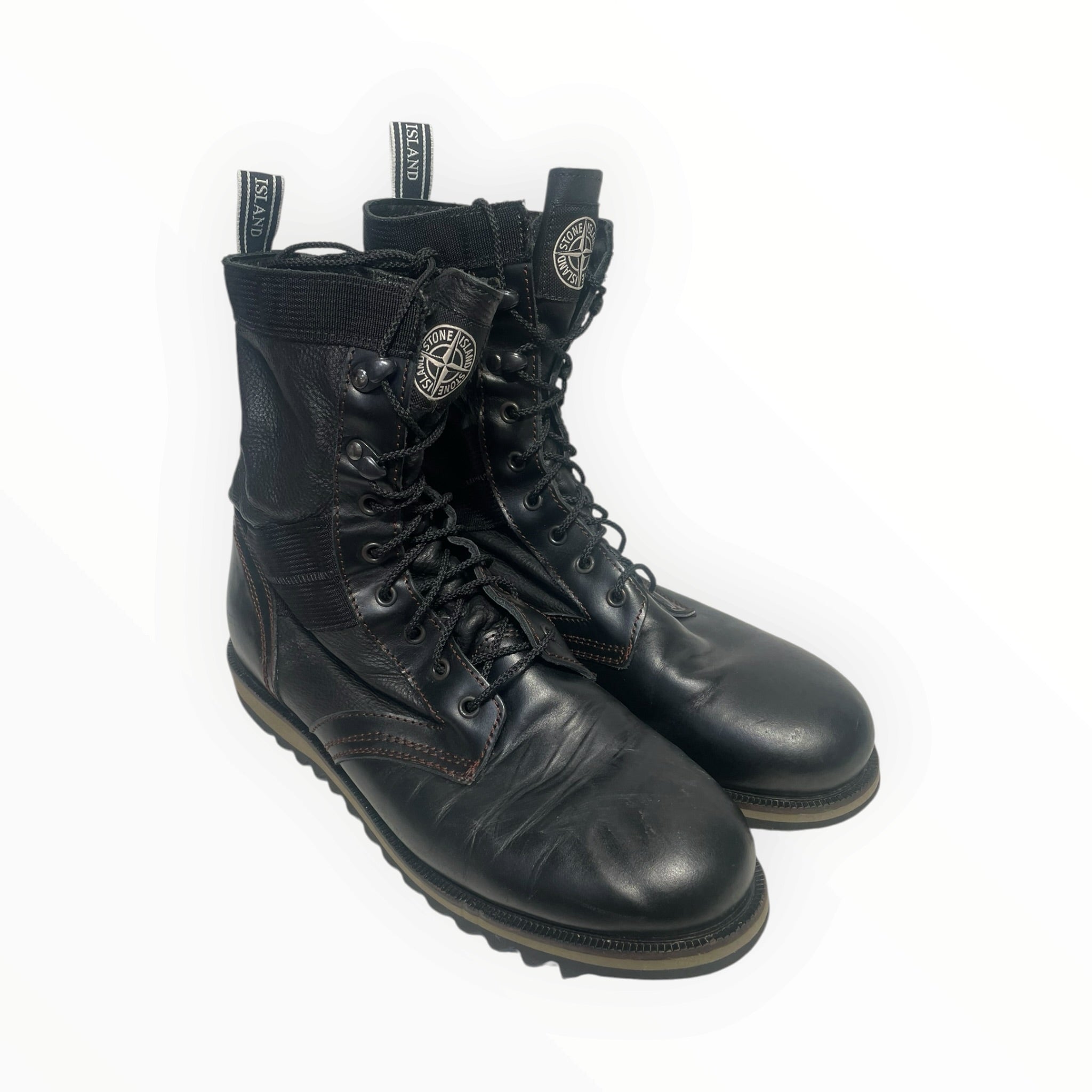 STONE ISLAND/Boots/EU 44/Leather/BLK/Teeth Bottom Tread