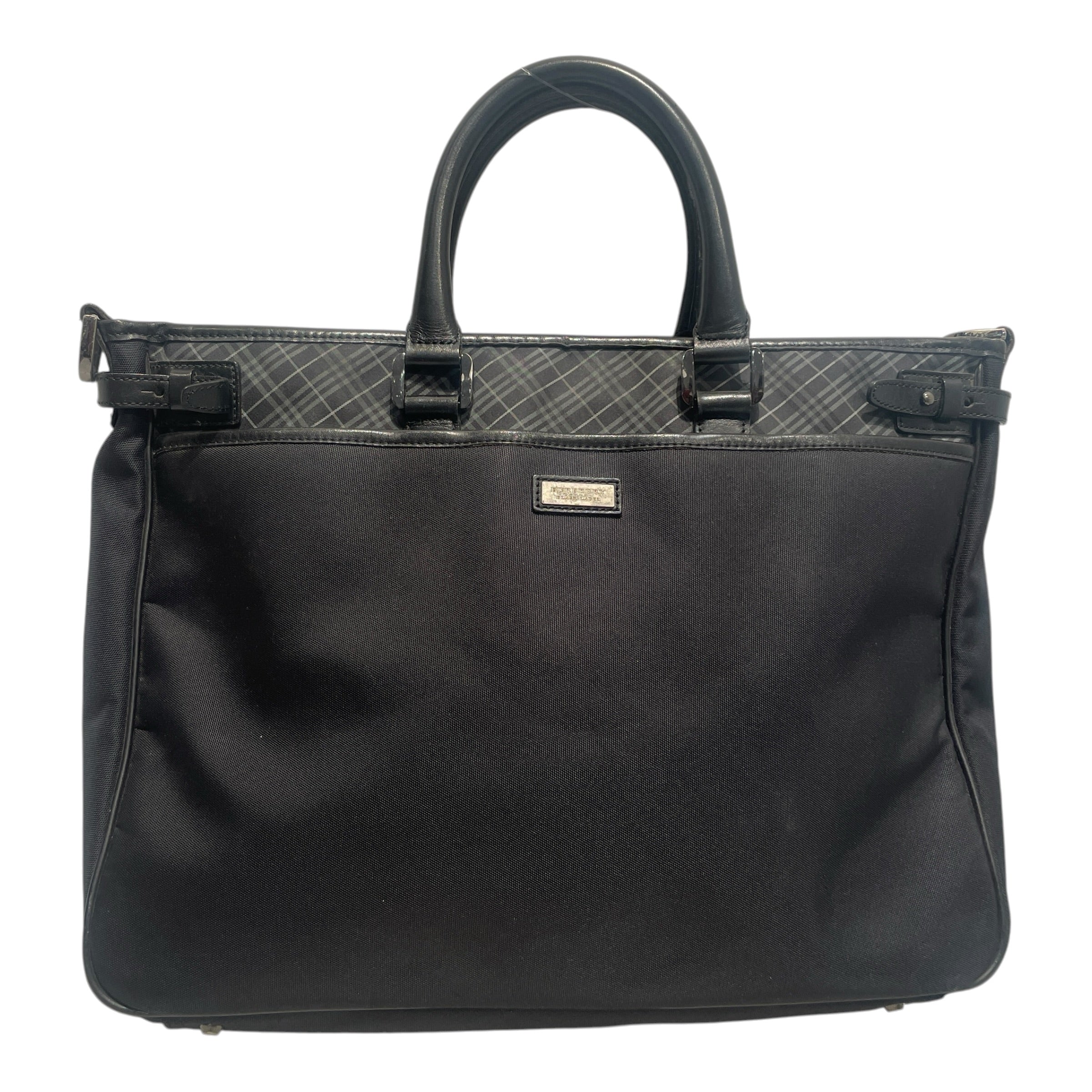 BURBERRY BLACK LABEL/Briefcase/Plaid/Nylon/BLK/Check-Pattern Business Brief view 2