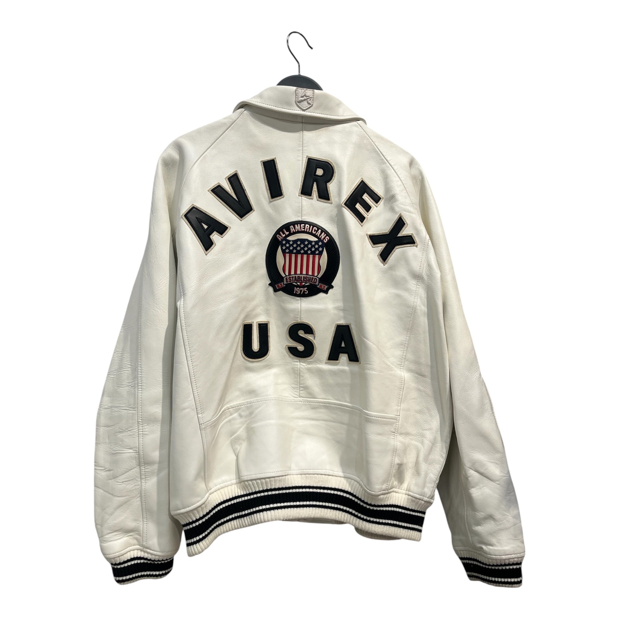 AVIREX/Leather Jkt/XL/Leather/WHT/all american back patch view 2