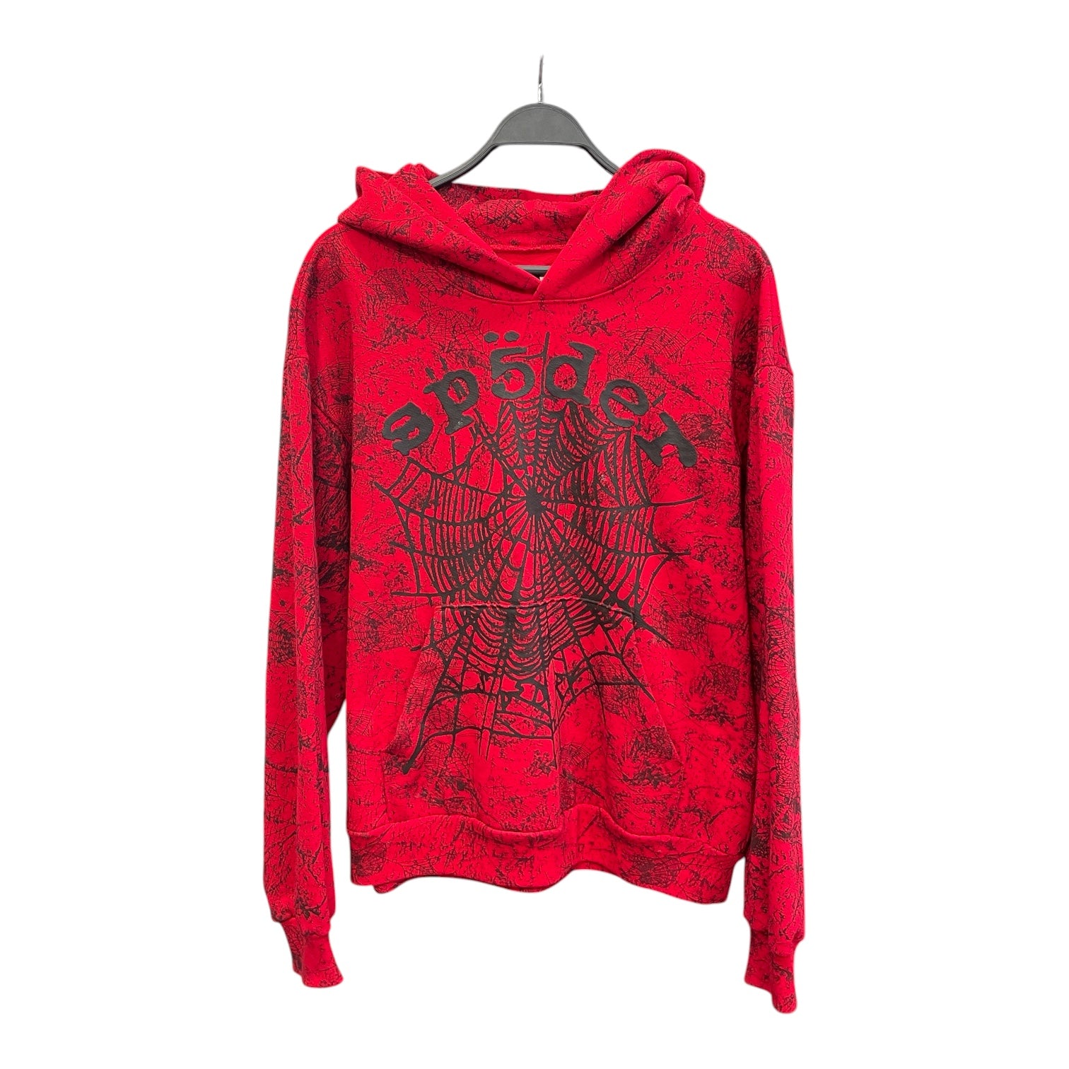 Sp5der/Hoodie/M/Cotton/BRD/red sp5der hoodie blk web view 1