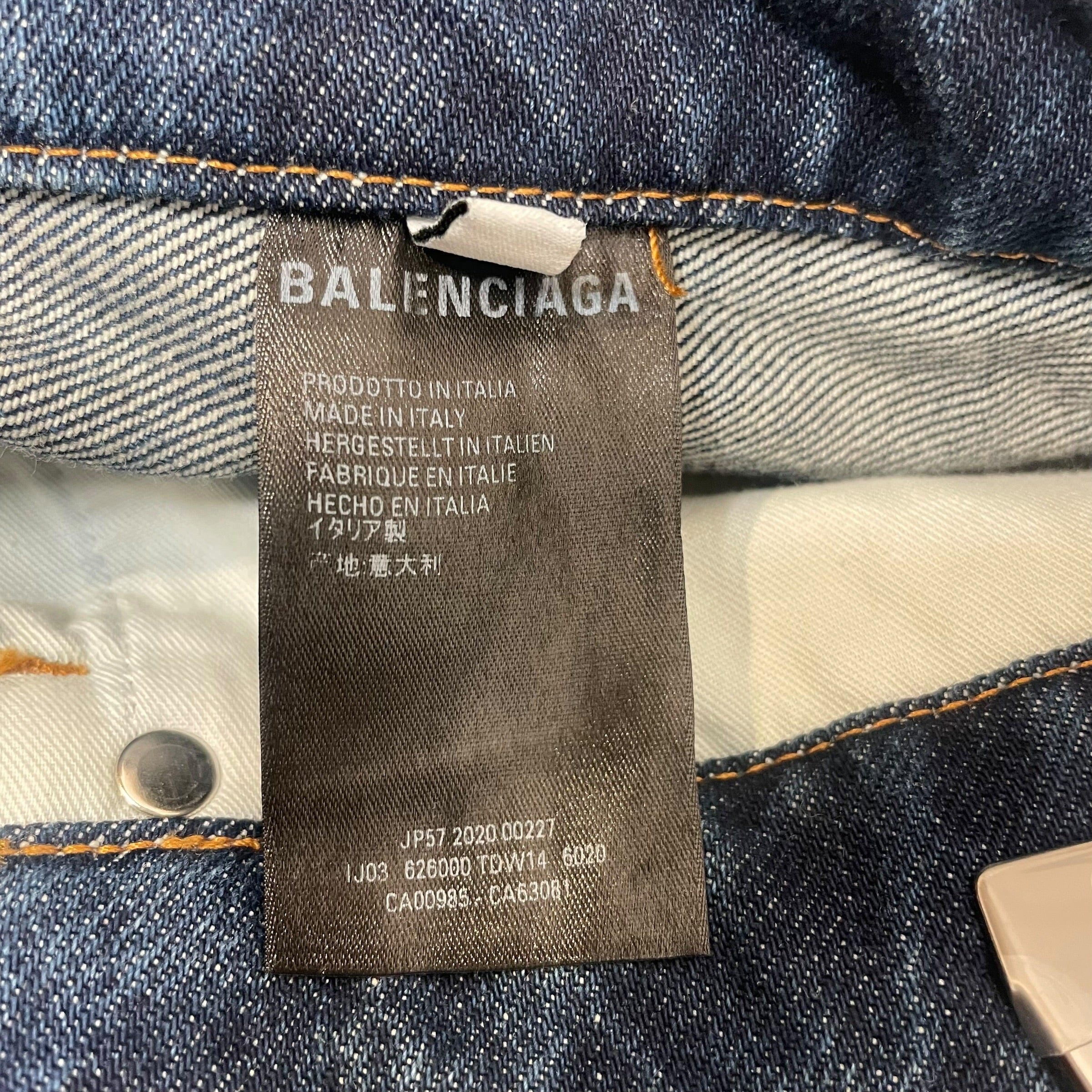 BALENCIAGA/Skirt/38/Denim/BLU/button fly square back pocket view 4