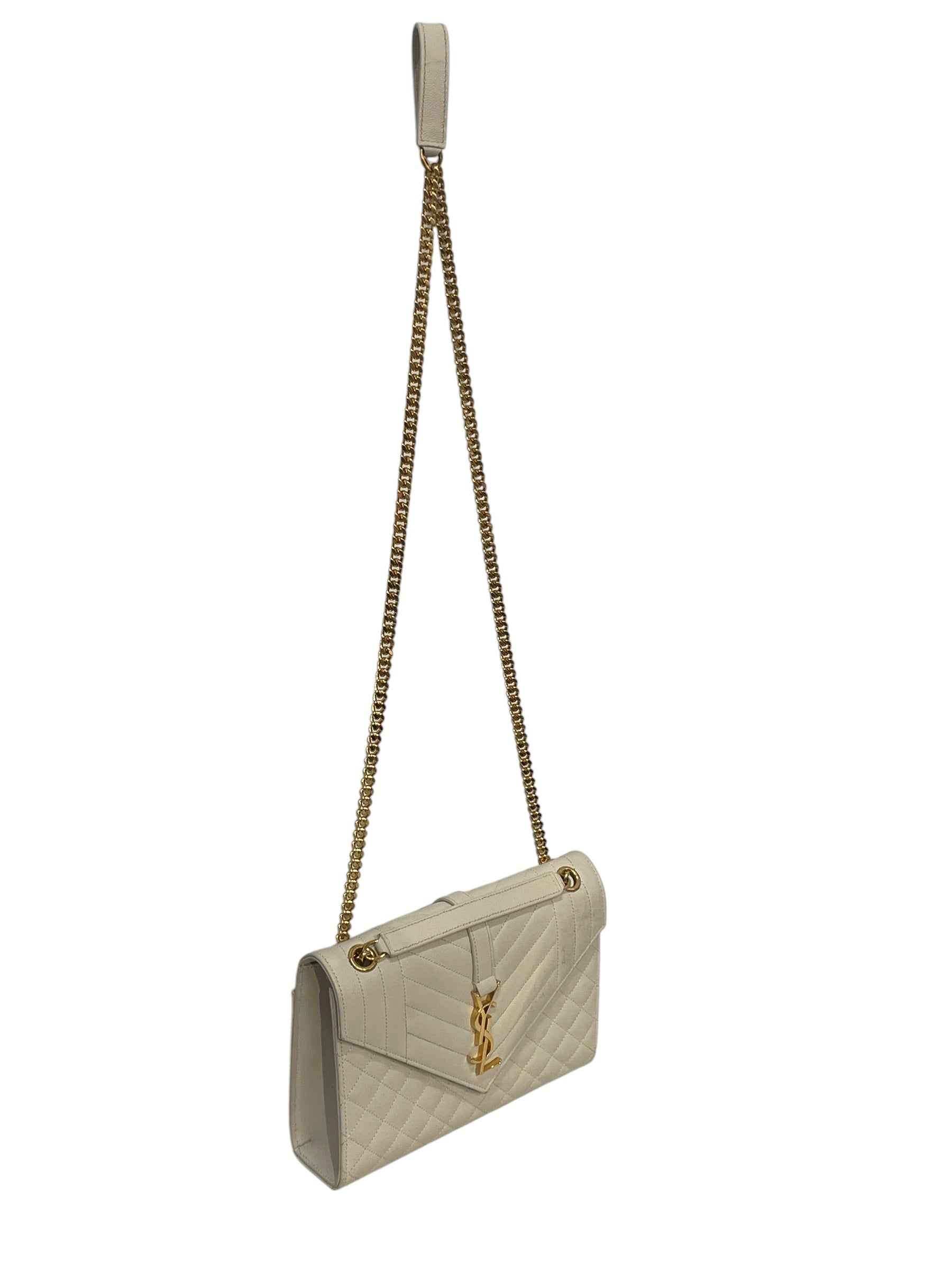 SAINT LAURENT/Cross Body Bag/Leather/CRM/MEDIUM ENVELOPE view 3