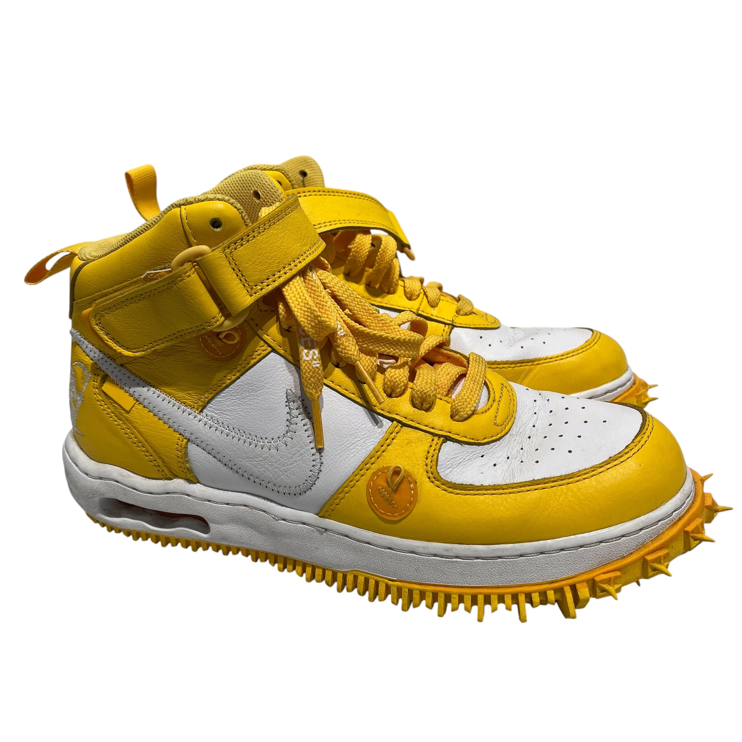 NIKE/Hi-Sneakers/US 9.5/Nylon/YEL/AF1 HIGH OFF WHITE view 1