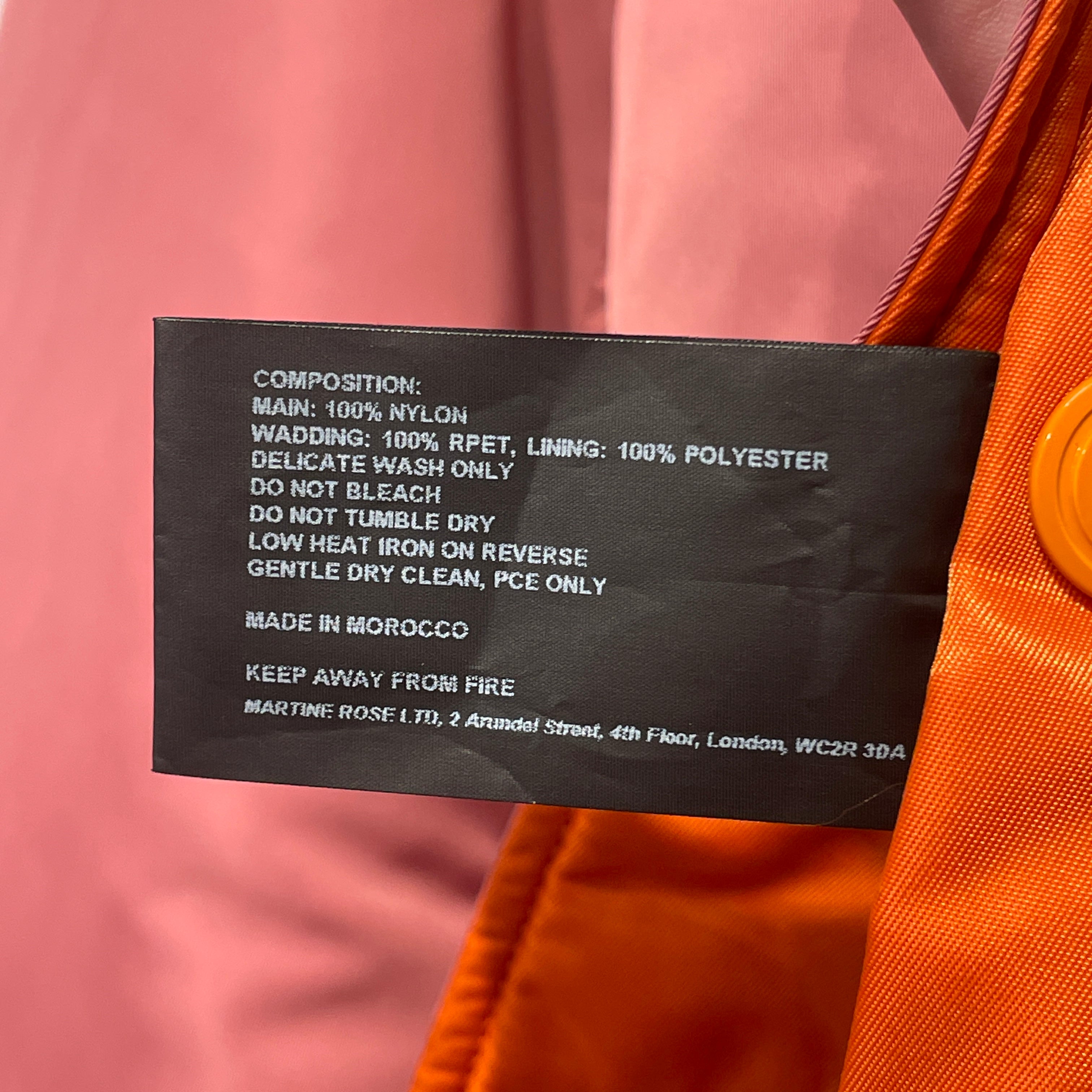 MARTINE ROSE/Blouson/XL/Polyester/PNK/ view 5