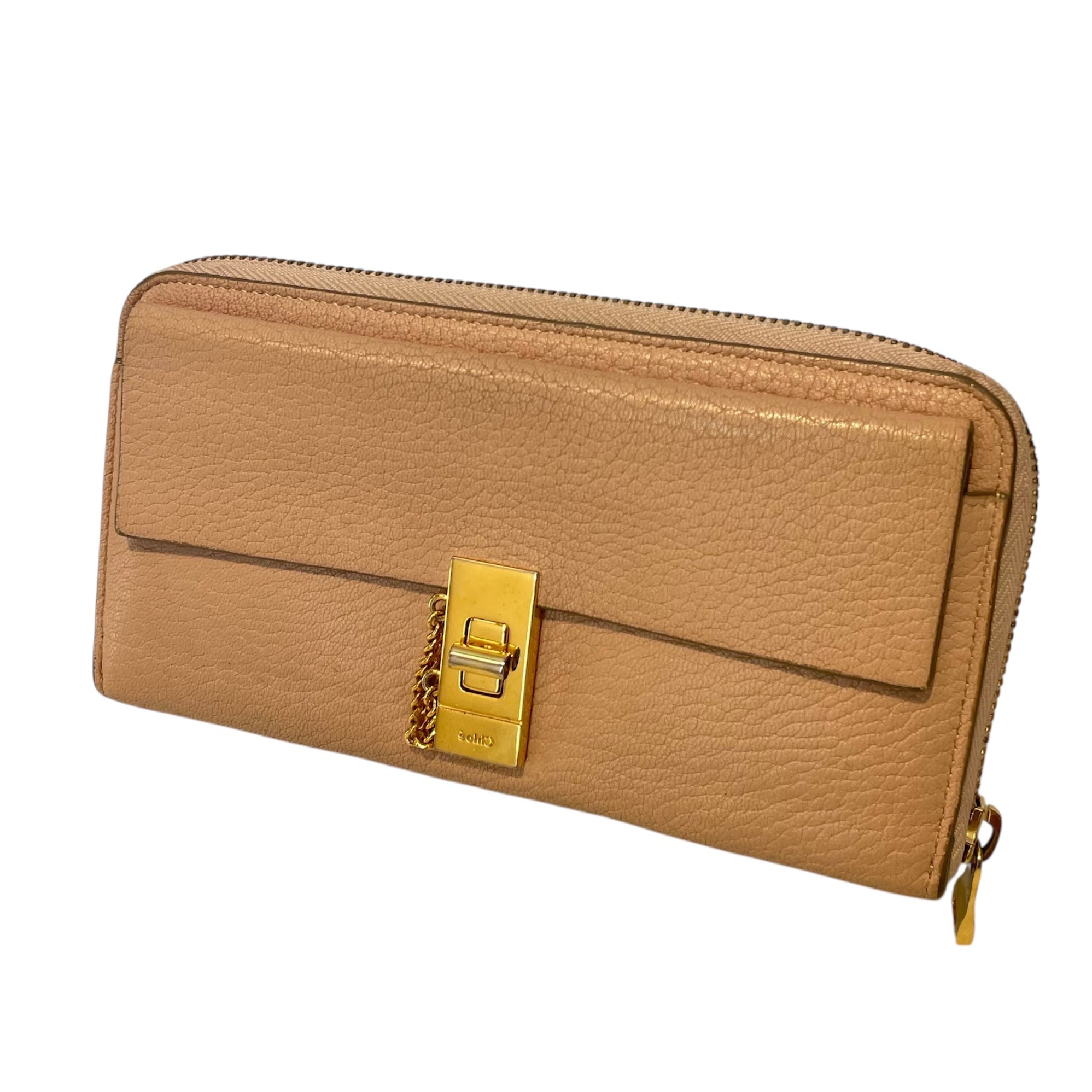 Chloe/Long Wallet/Leather/BEG/drew leather view 1