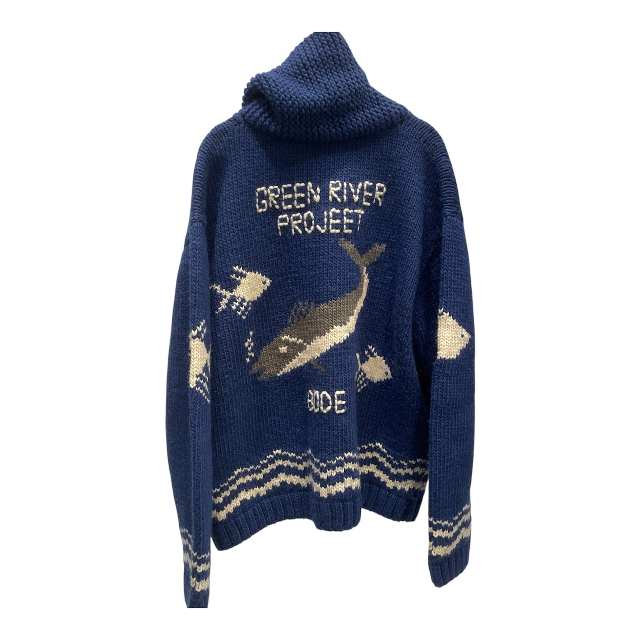 BODE/Heavy Sweater/L/Graphic/Wool/NVY/whales view 2