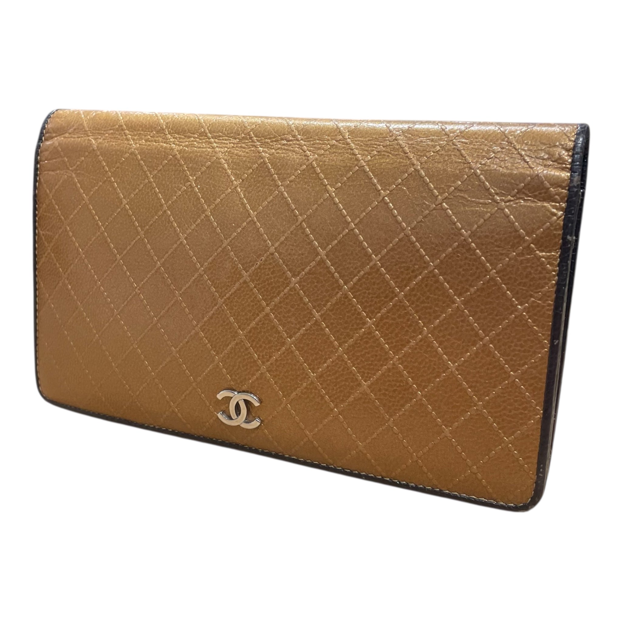 CHANEL/Long Wallet/GLD/quilted leather long wallet view 1