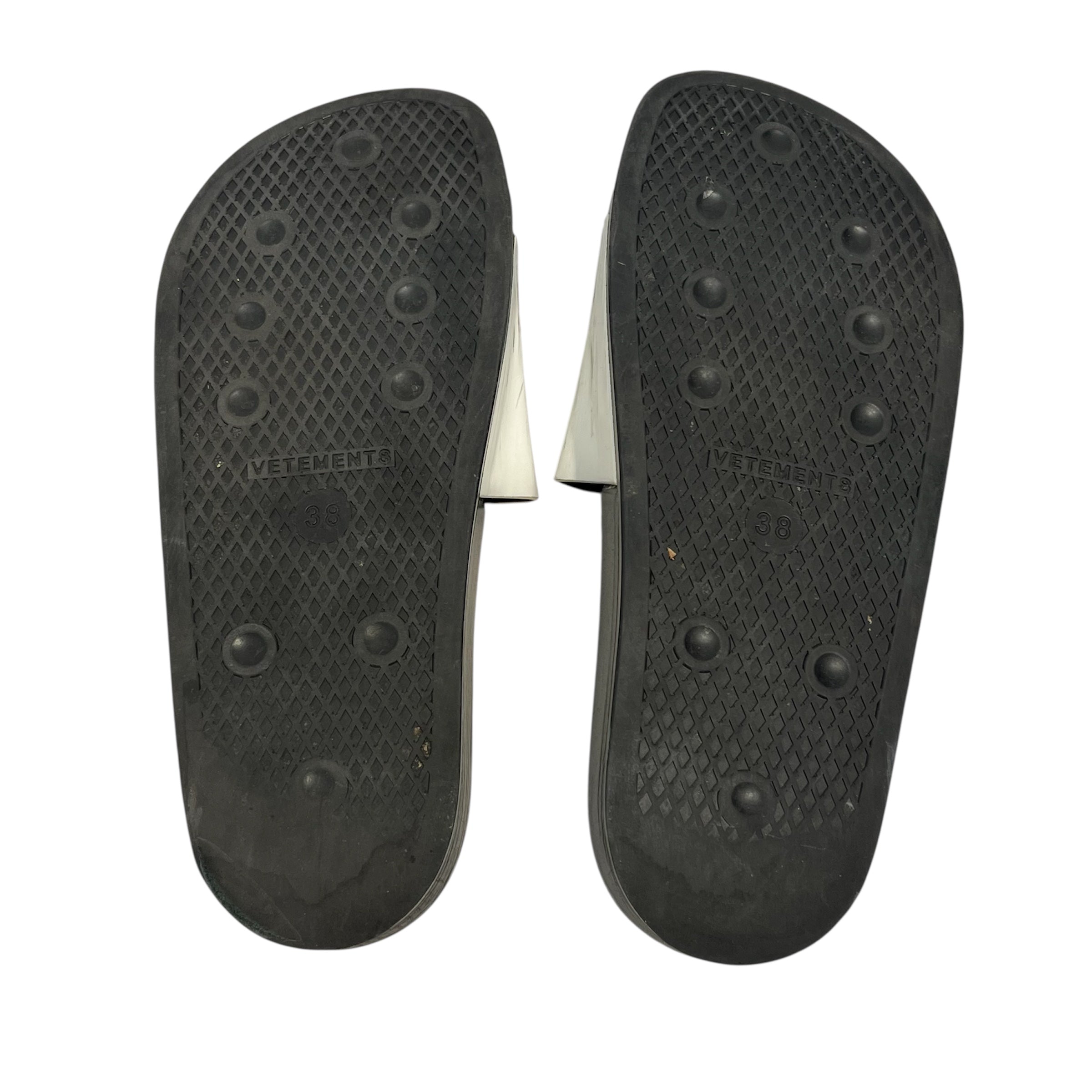VETEMENTS/Sandals/EU 38/WHT/LOGO SLIDES view 4
