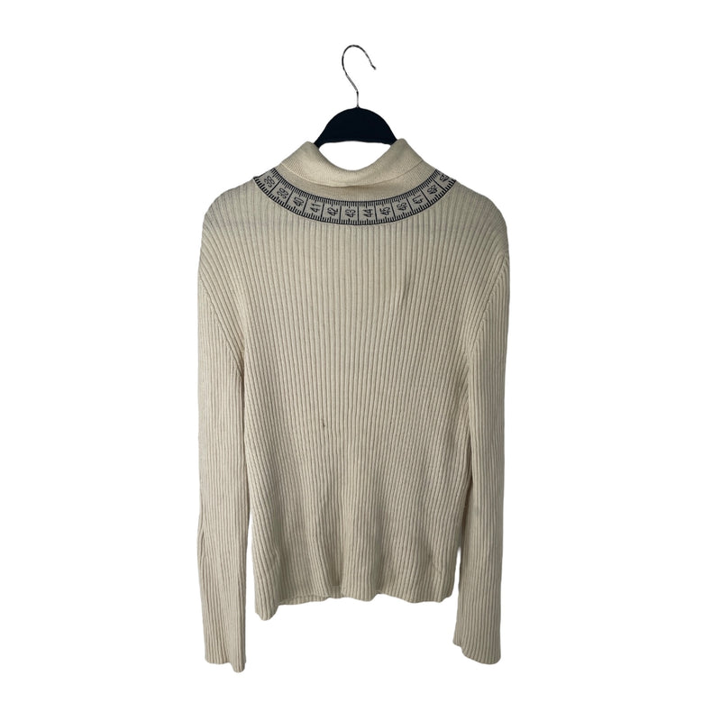 Jean Paul Gaultier/Sweater/42/Cotton/CRM/MEASURING TAPE NECK