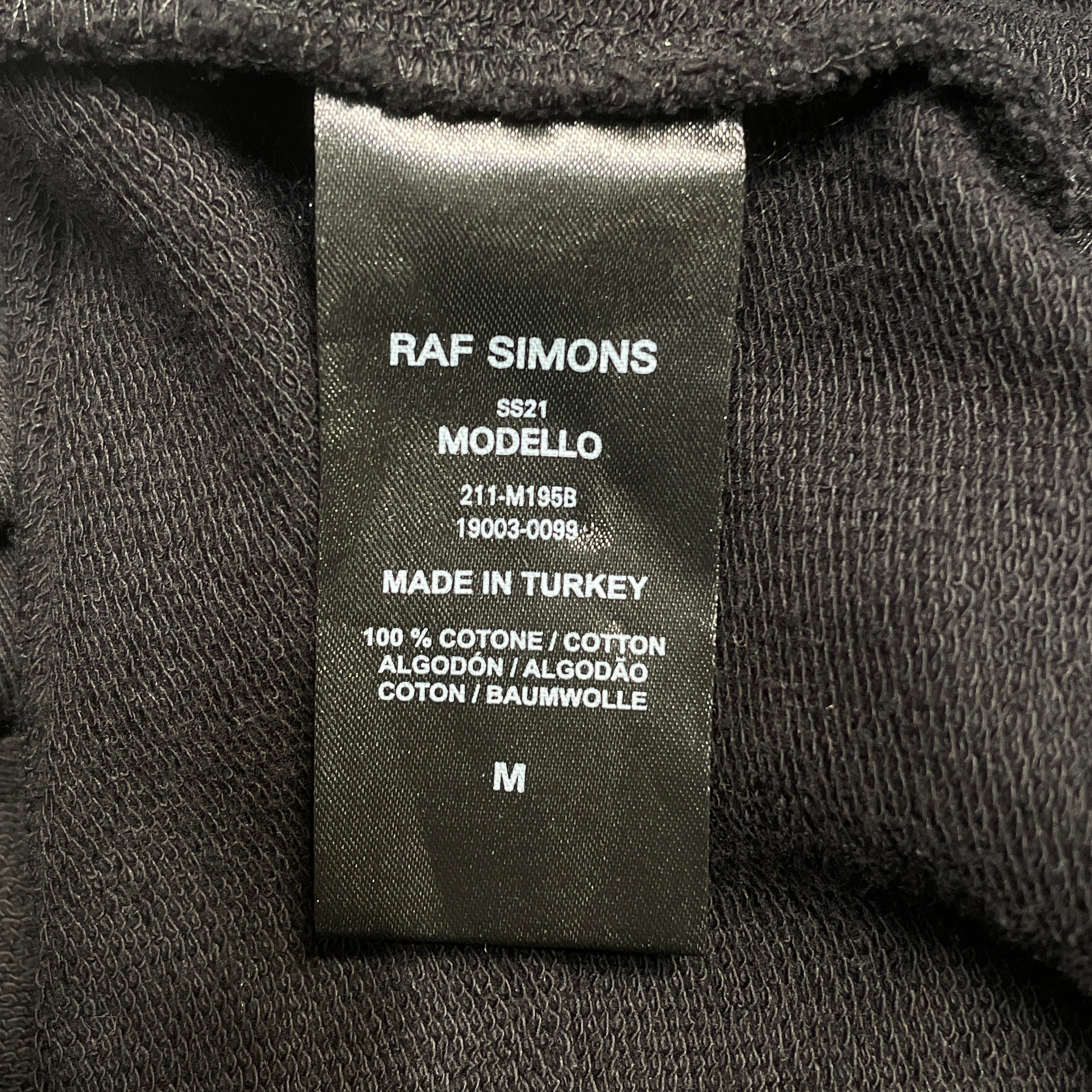 RAF SIMONS/Hoodie/M/Cotton/BLK/television evergreen view 4