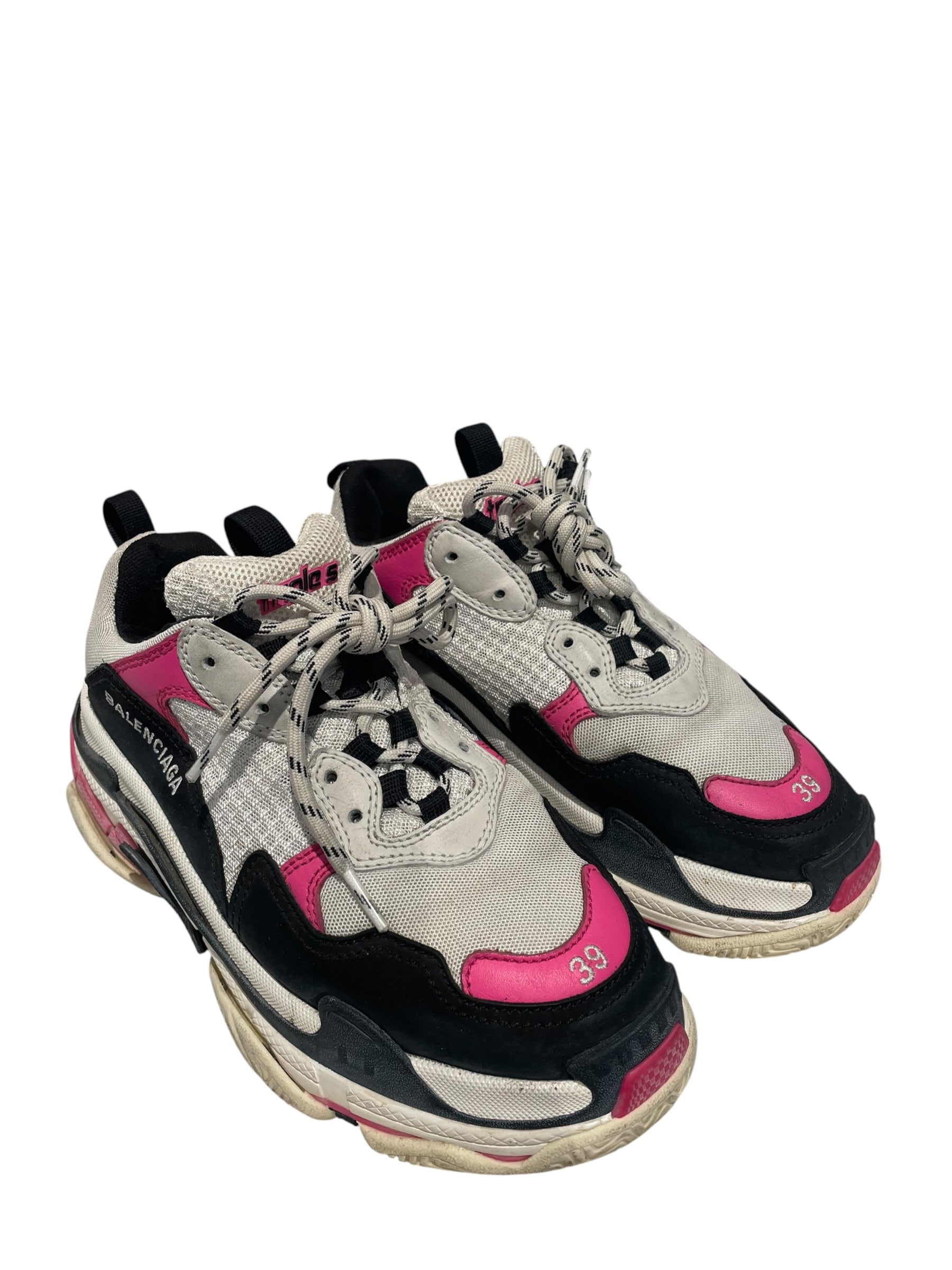 BALENCIAGA/Low-Sneakers/US 9/Polyester/PNK/Triple S view 1