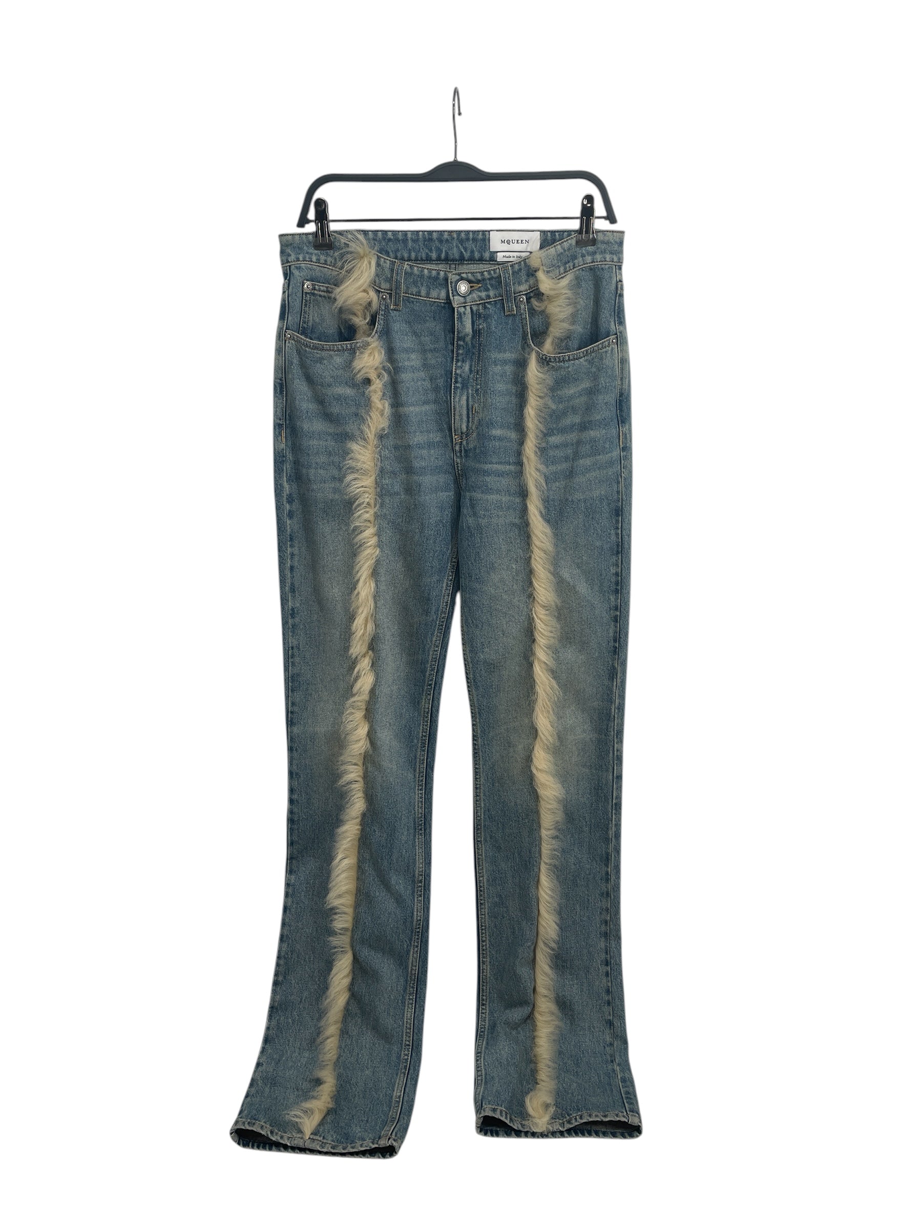 Alexander McQueen/Skinny Pants/28/Cotton/BLU/SHEARLING TRIM JEANS INDIGO view 1