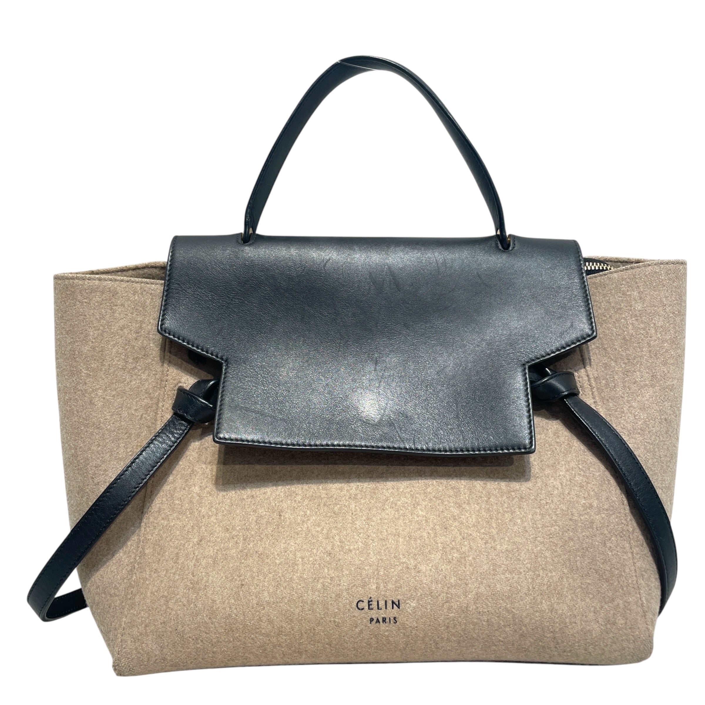 CELINE/Cross Body Bag/Wool/BEG/Belt Bicolor view 2