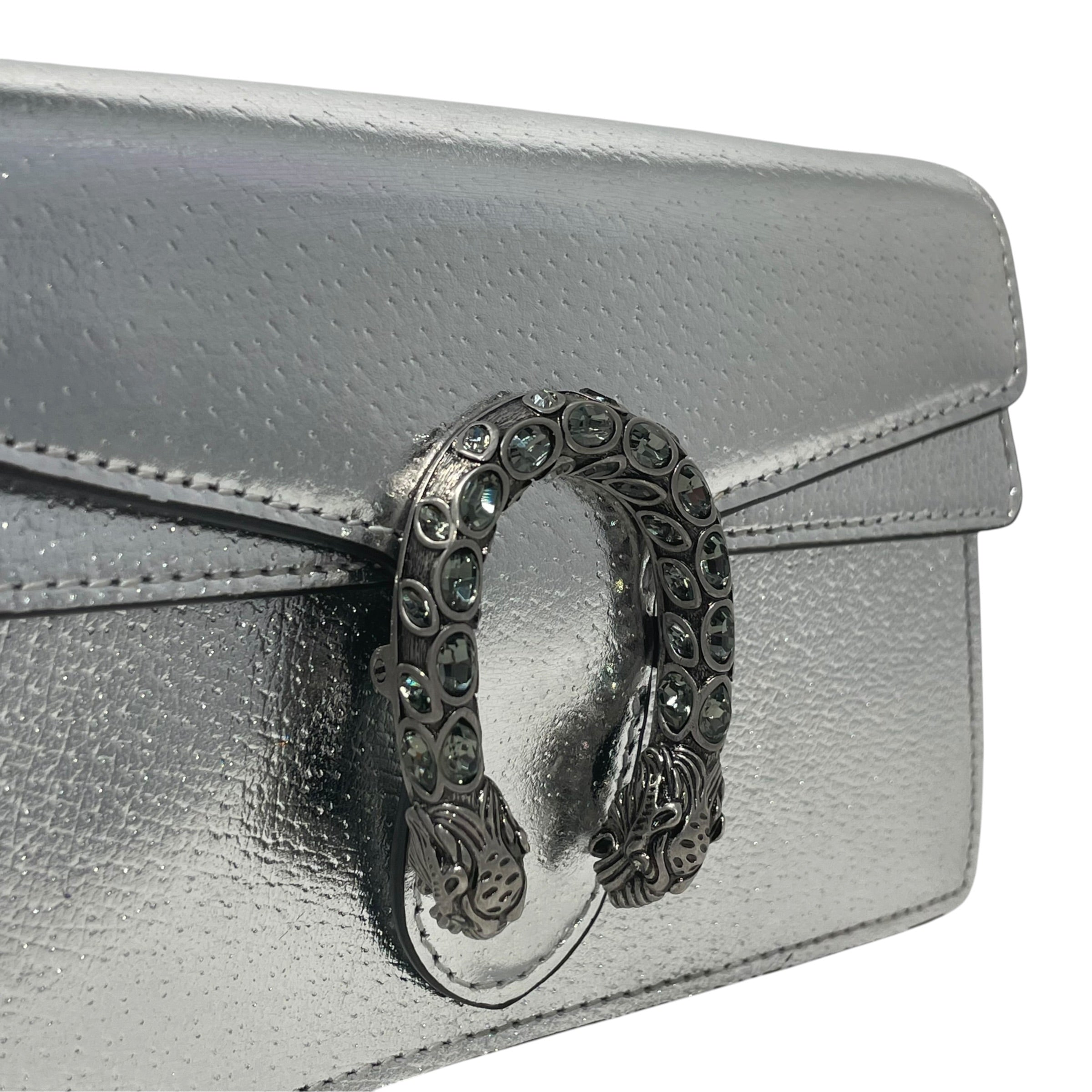 GUCCI/Cross Body Bag/Leather/SLV/dionysus super mini Matalic view 6