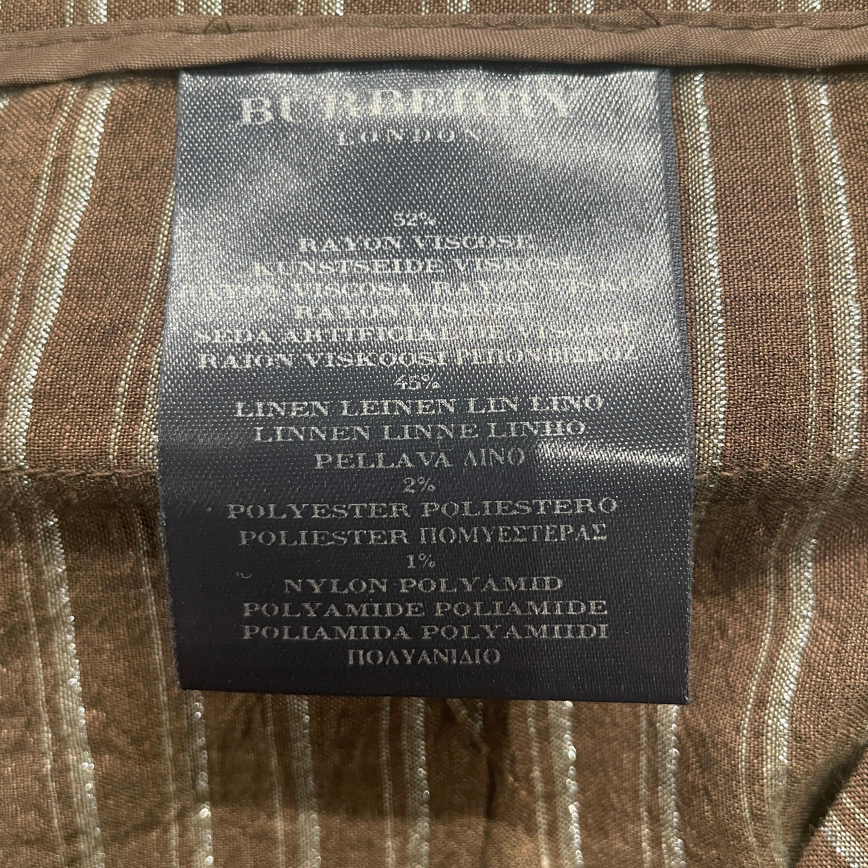 BURBERRY LONDON/Bottoms/4/Stripe/Rayon/BRW/METTALIC VERT STRIPES view 4