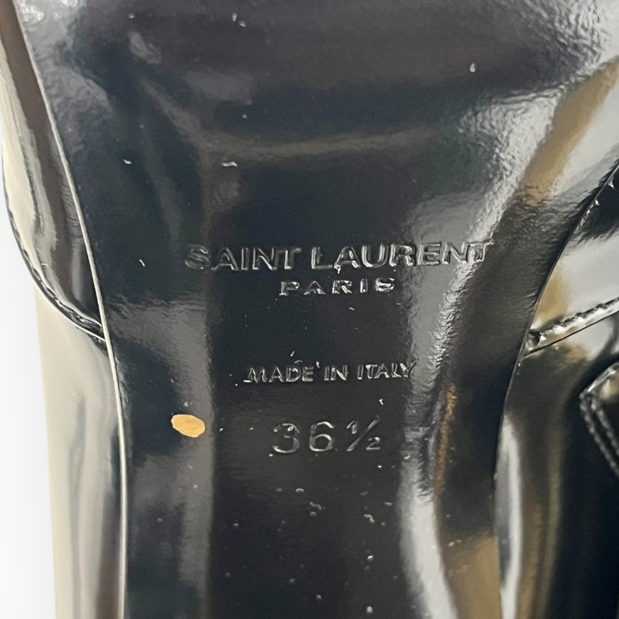 YVES SAINT LAURENT/Boots/US 5.5/Leather/BLK/AUTEUIL BOOTIE/GOLD HEEL view 5