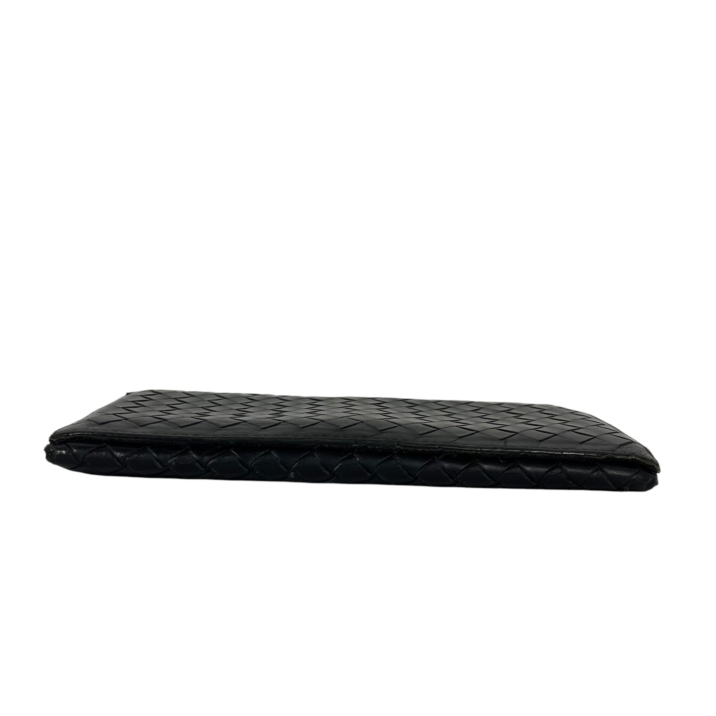 BOTTEGA VENETA/Long Wallet/Leather/BLK/Bifold Intrecciato view 3